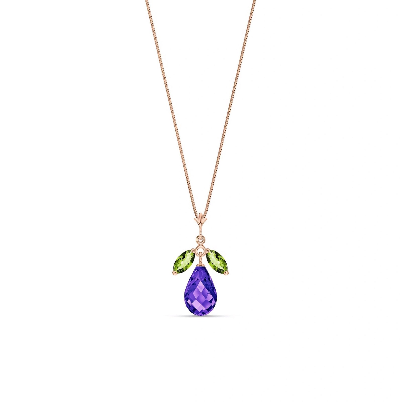 Rose Gold Necklace White Topaz 10K — Laura