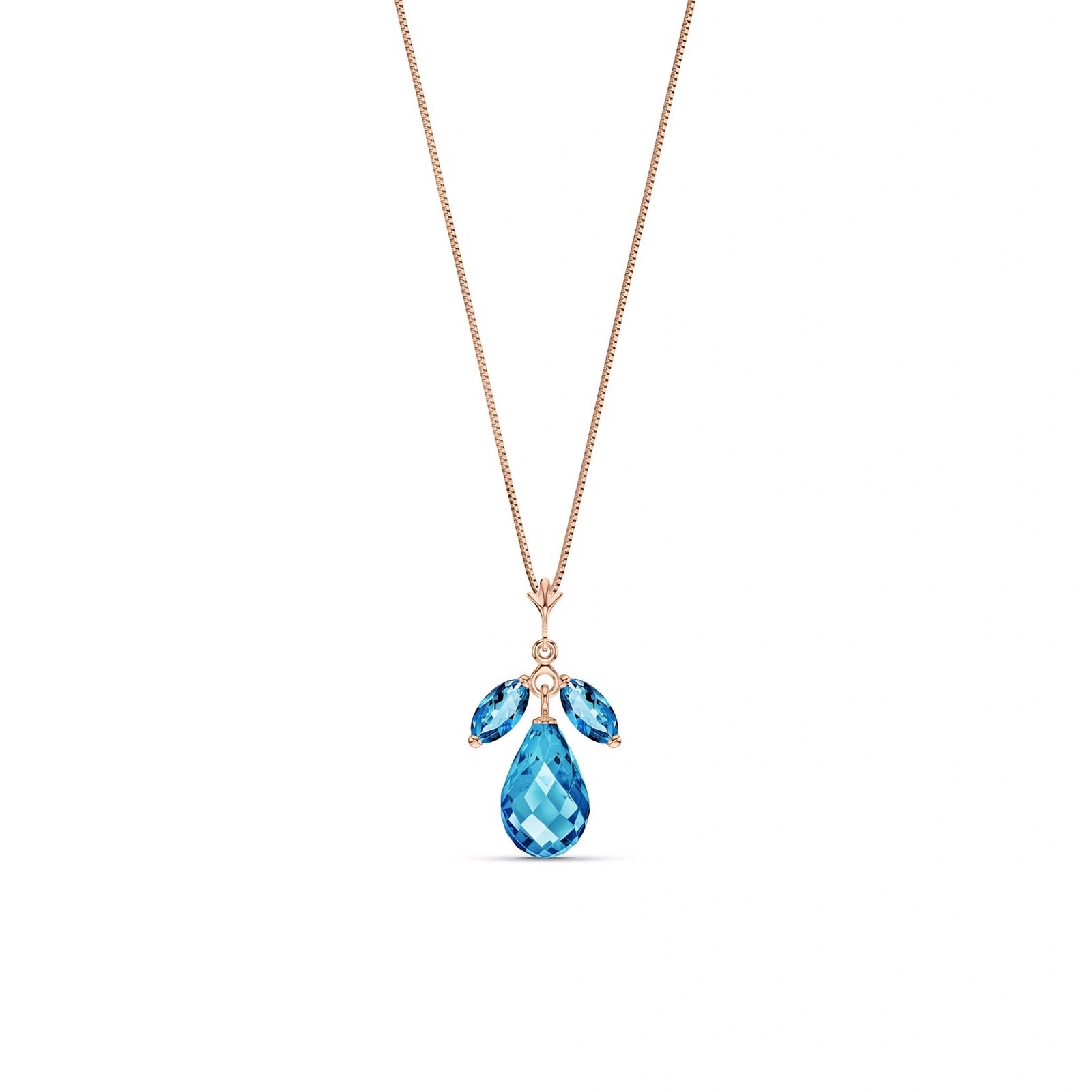 Rose Gold Necklace White Topaz 10K — Laura