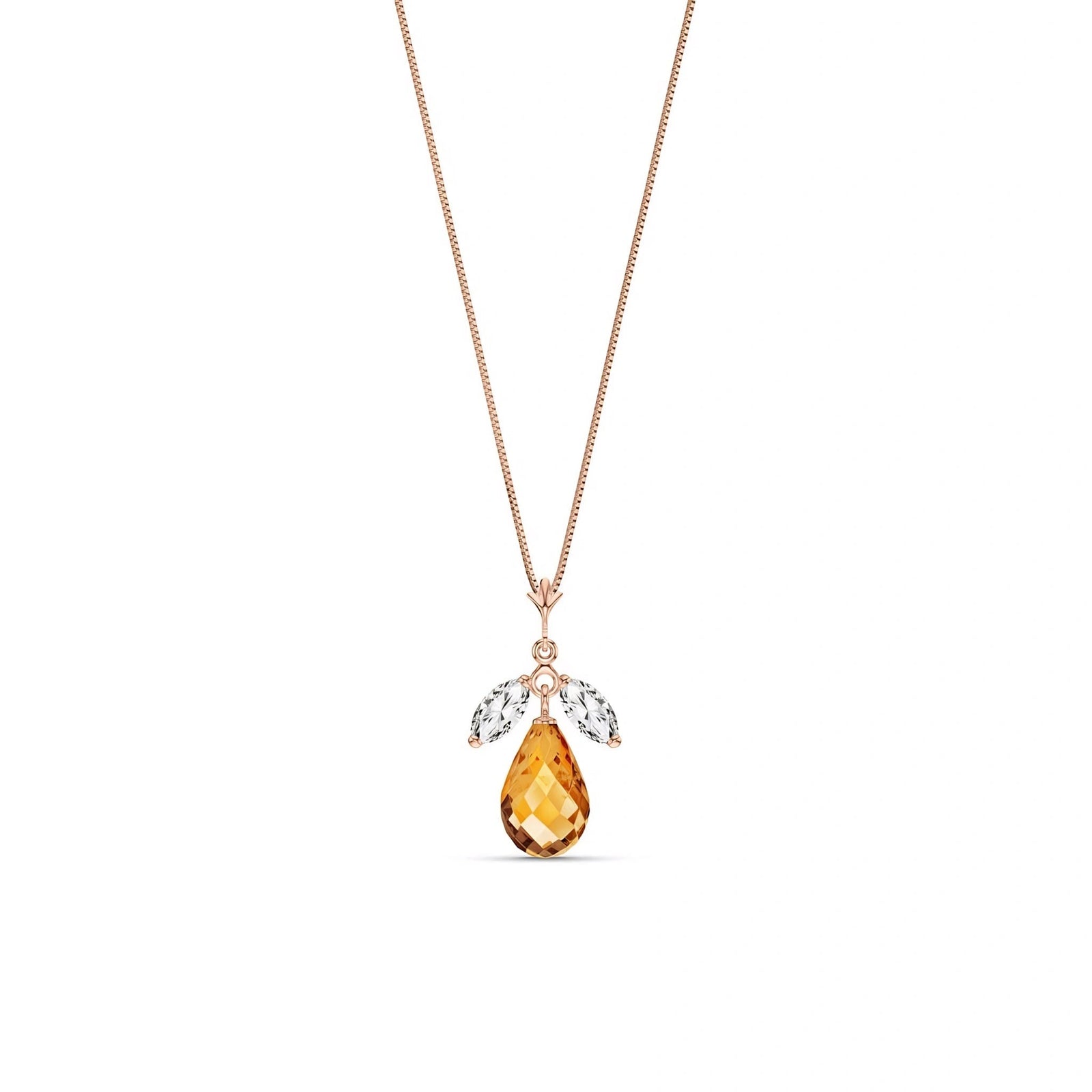 Rose Gold Necklace White Topaz 10K — Laura