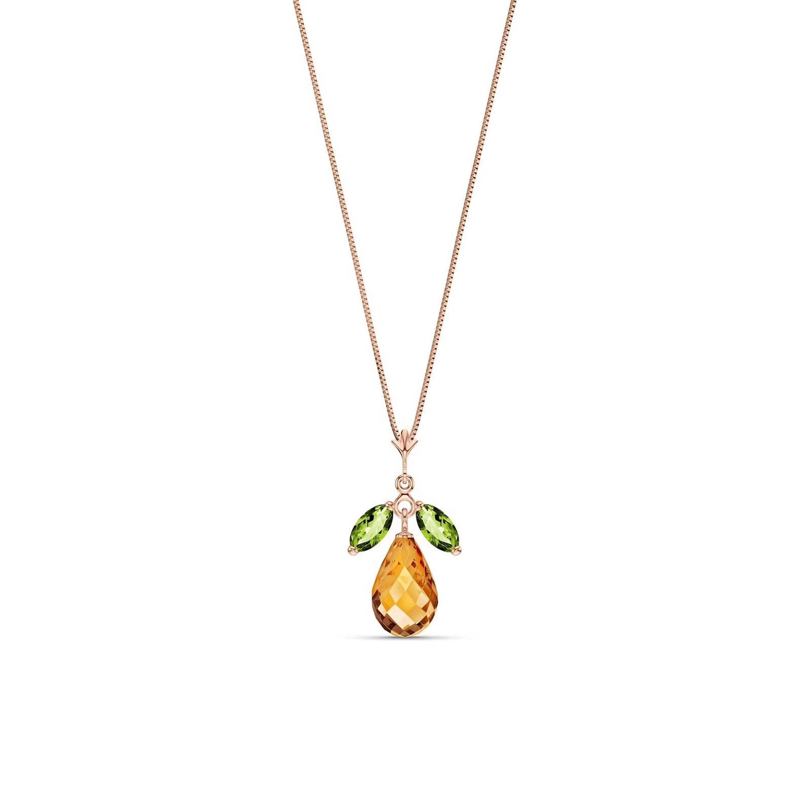 Rose Gold Necklace White Topaz 10K — Laura