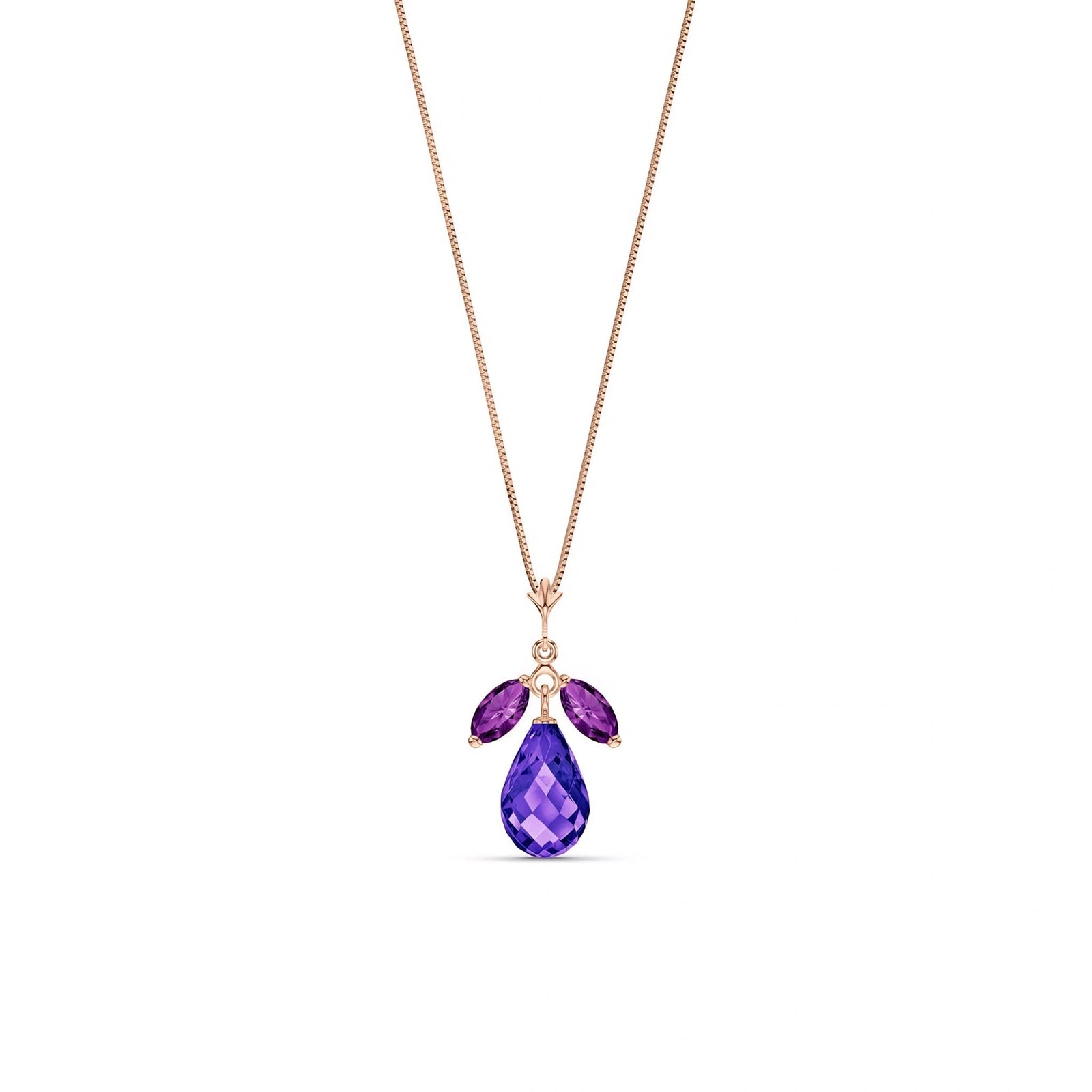 Rose Gold Necklace White Topaz 10K — Laura