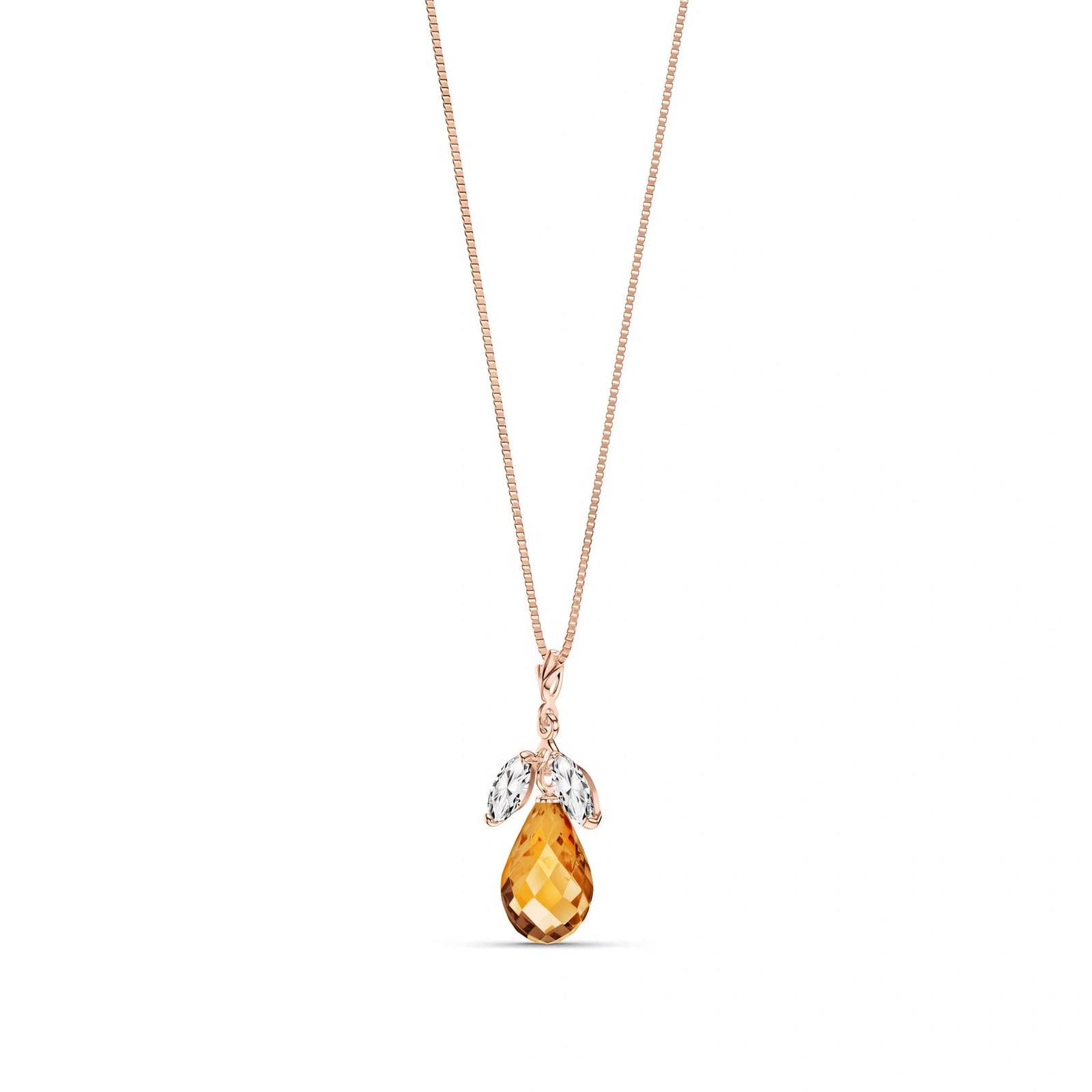 Rose Gold Necklace White Topaz 10K — Laura