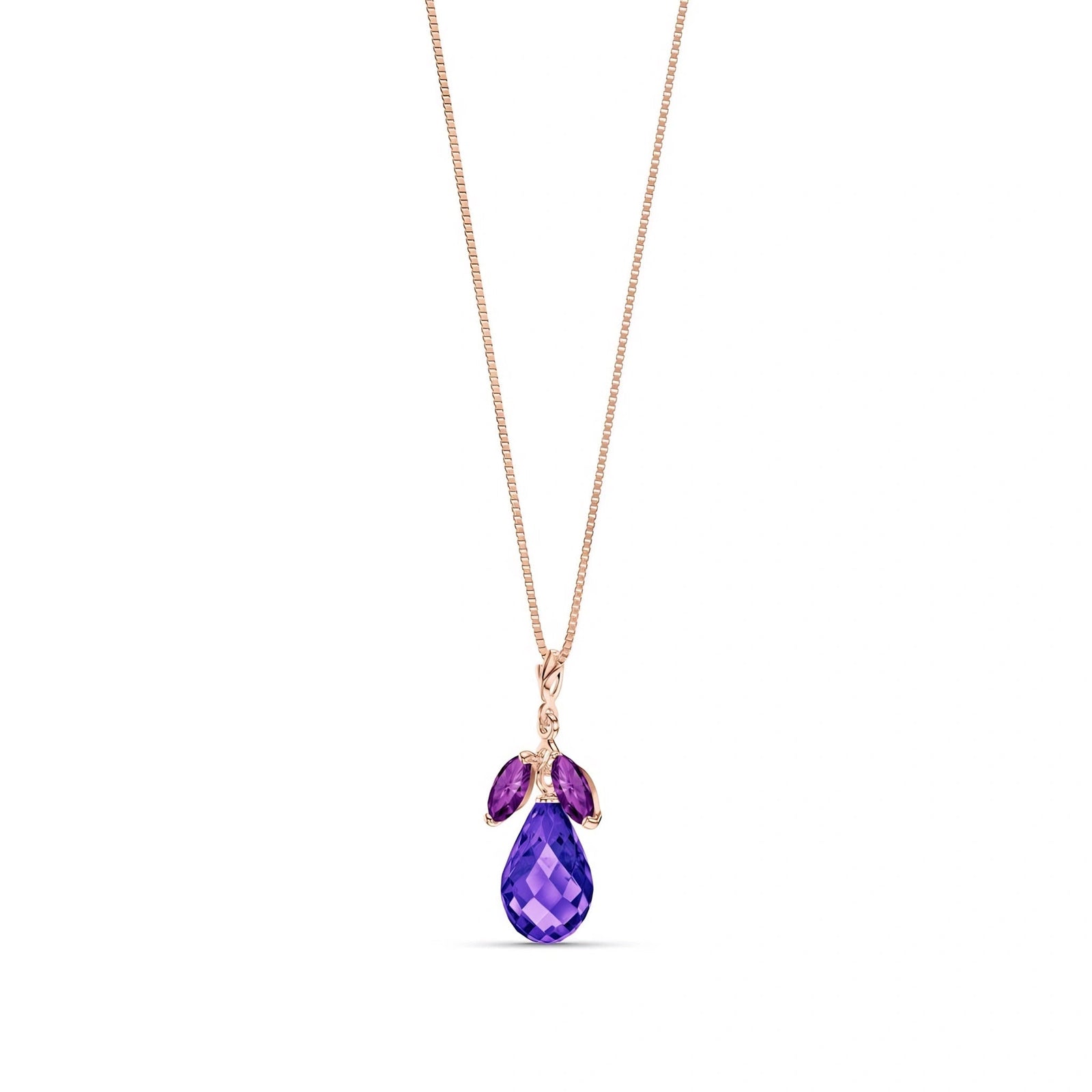 Rose Gold Necklace White Topaz 10K — Laura