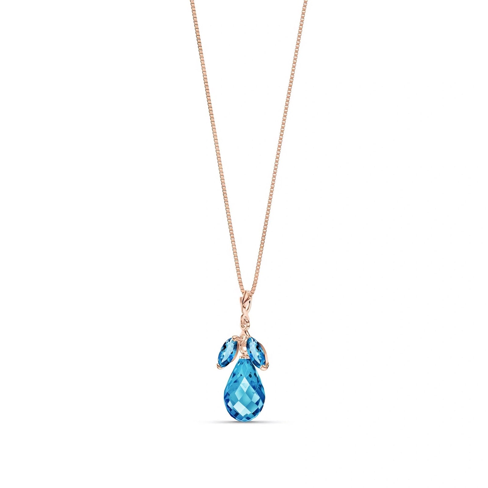 Rose Gold Necklace White Topaz 10K — Laura