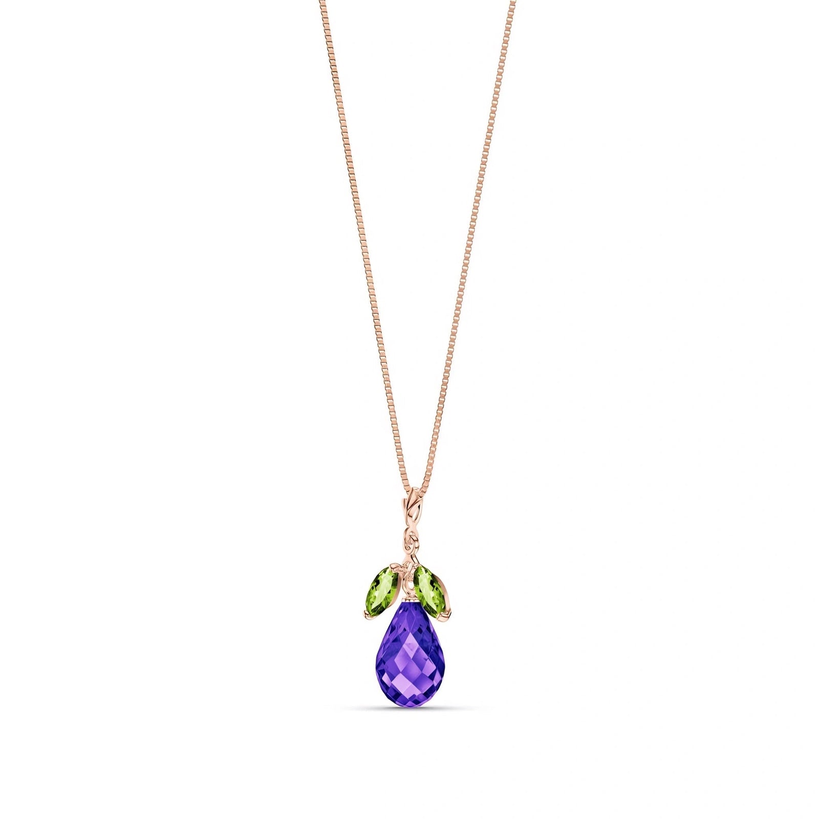 Rose Gold Necklace White Topaz 10K — Laura