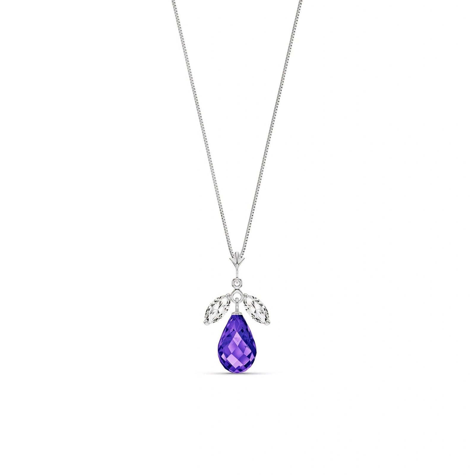 White Gold Necklace White Topaz 10K — Laura