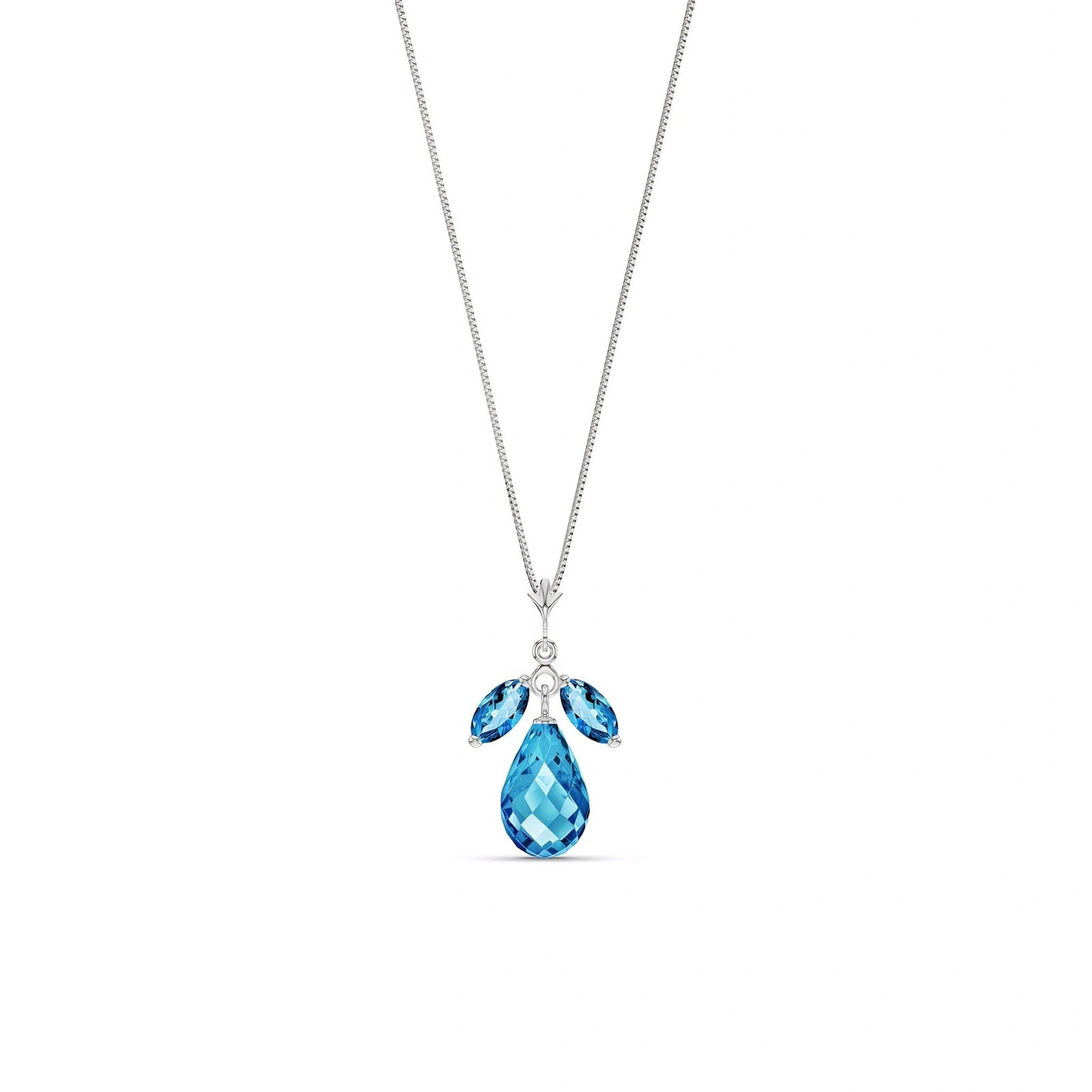 White Gold Necklace White Topaz 10K — Laura
