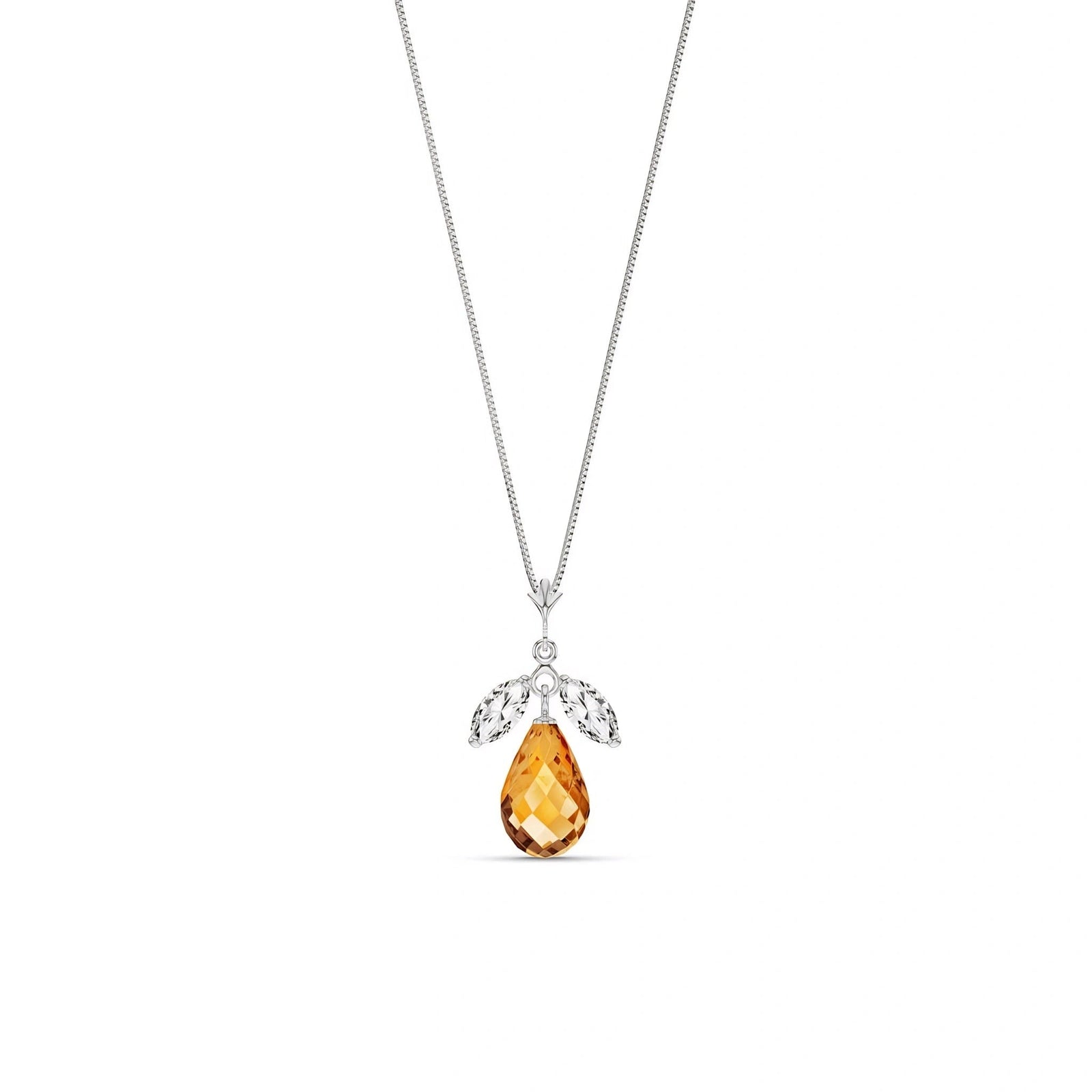 White Gold Necklace White Topaz 10K — Laura