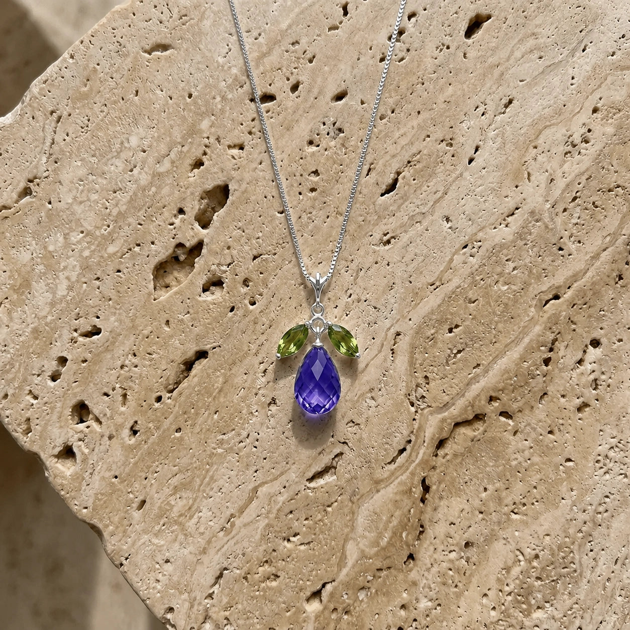 White Gold Necklace White Topaz 10K — Laura