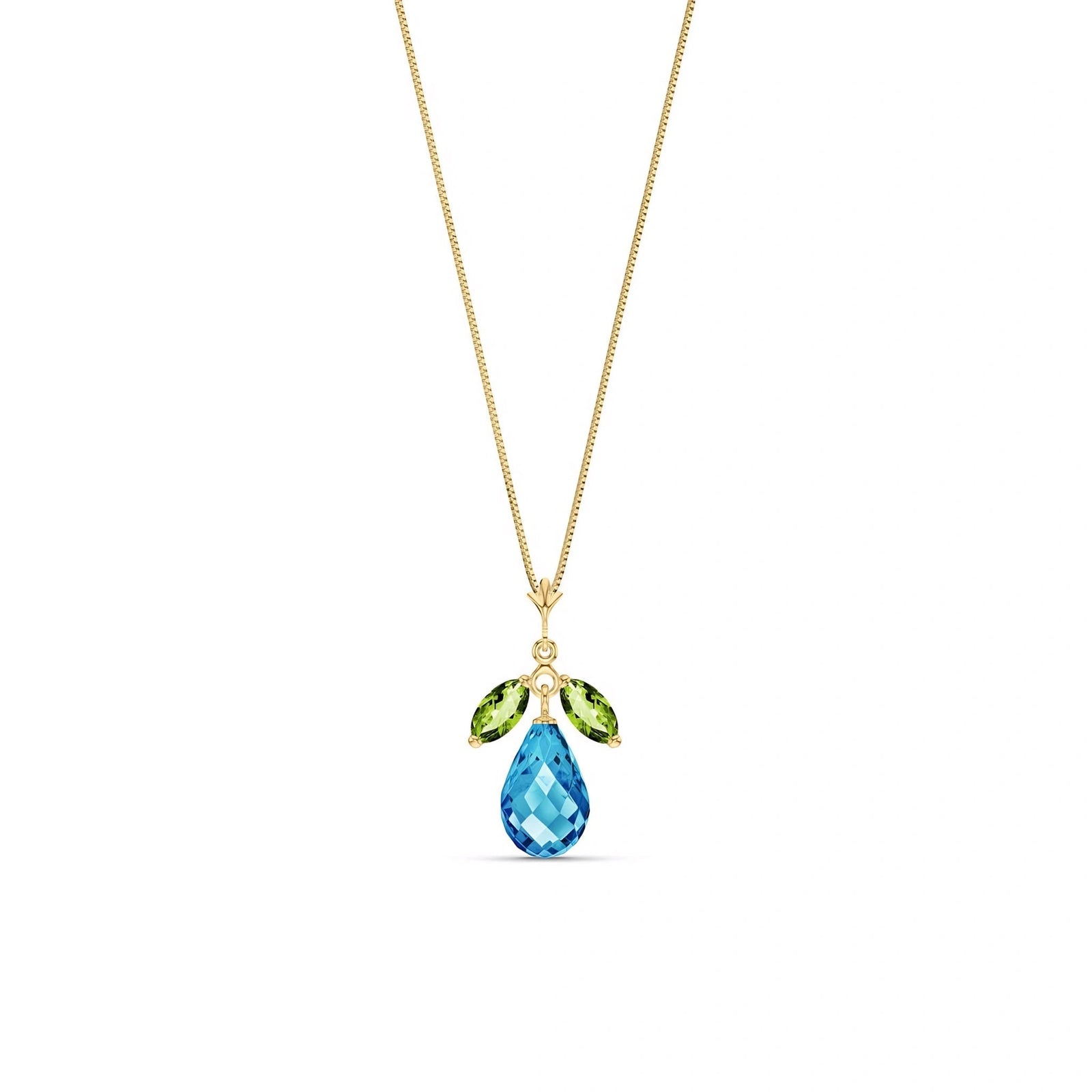 Yellow Gold Necklace White Topaz 10K — Laura