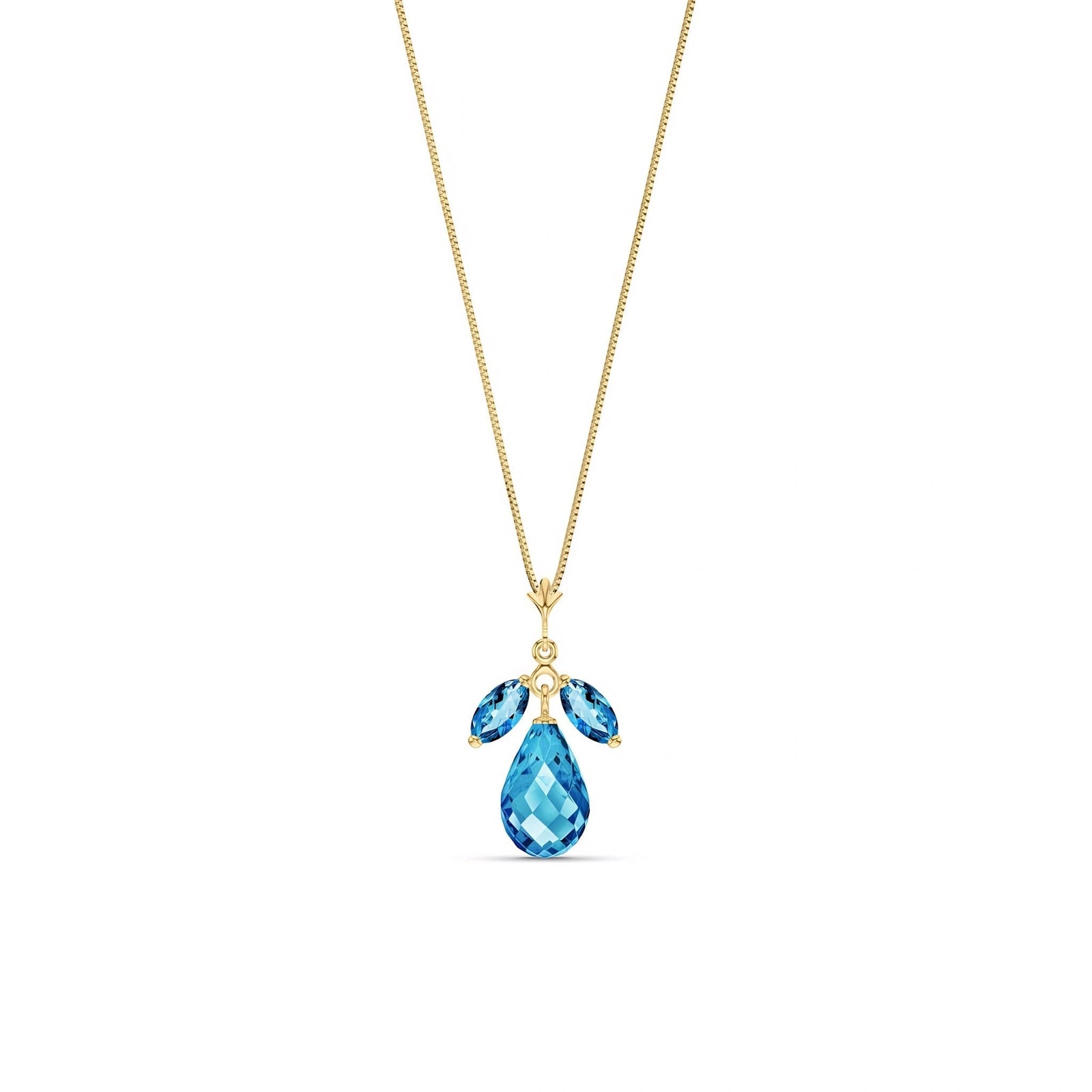 Yellow Gold Necklace White Topaz 10K — Laura