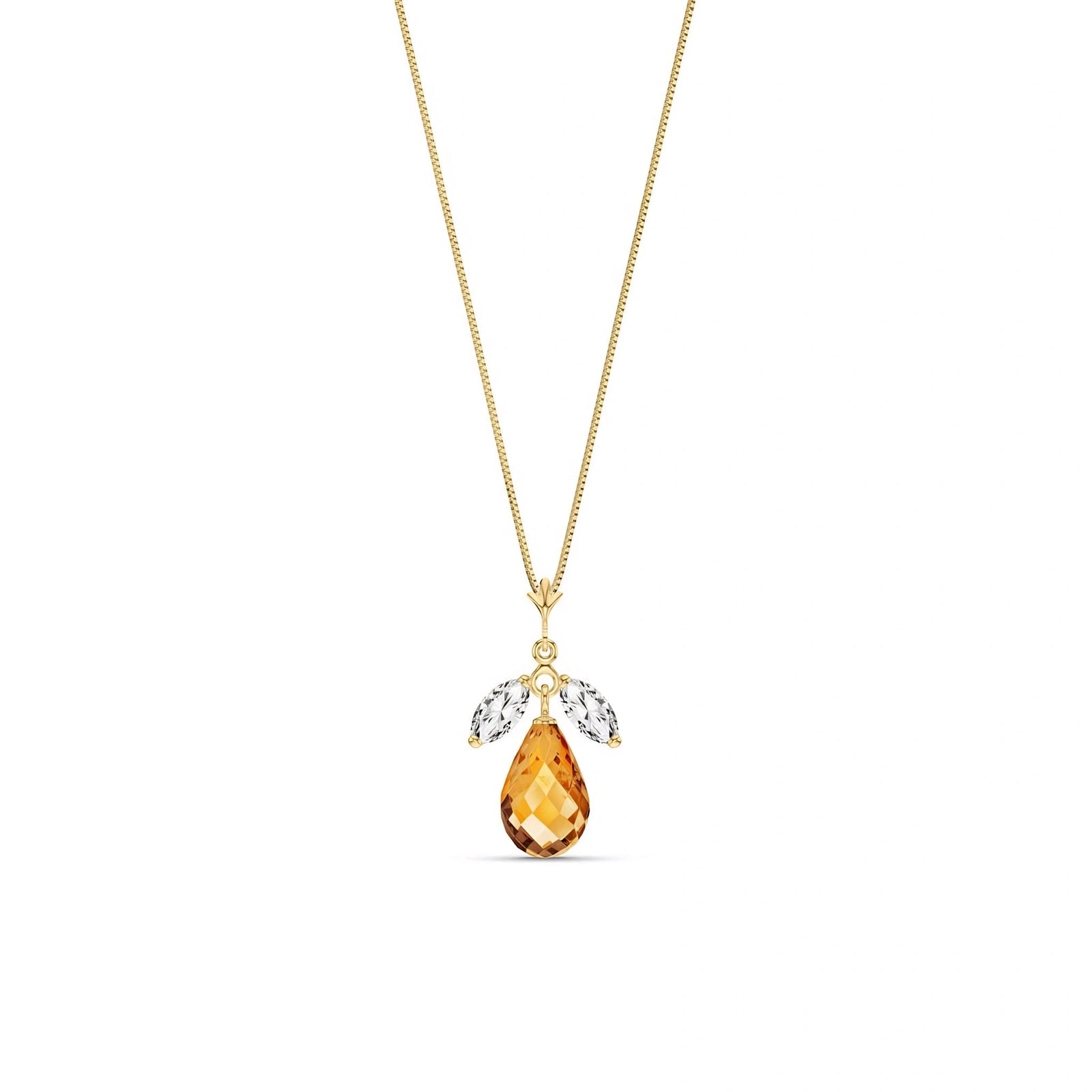 Yellow Gold Necklace White Topaz 10K — Laura