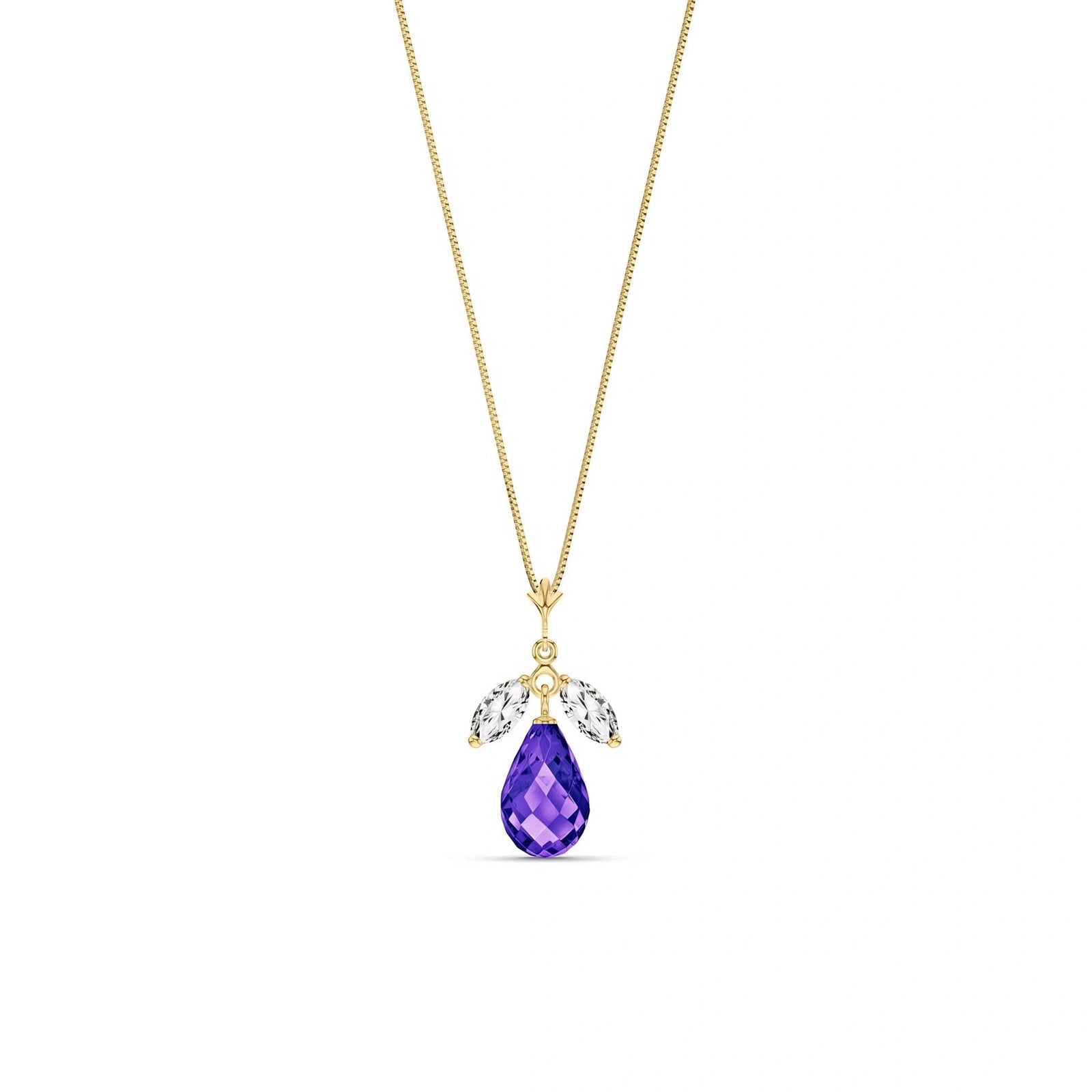 Yellow Gold Necklace White Topaz 10K — Laura