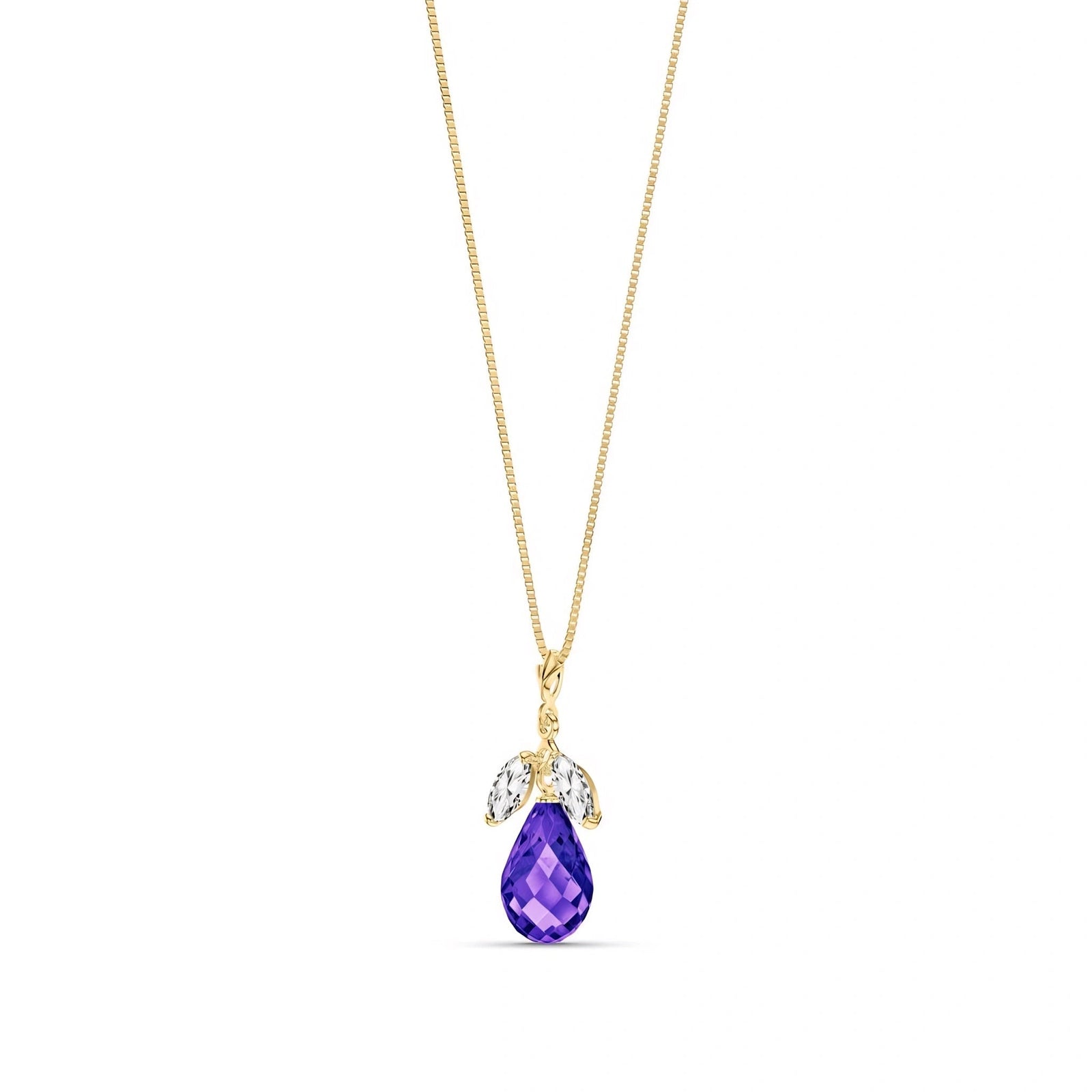 Yellow Gold Necklace White Topaz 10K — Laura