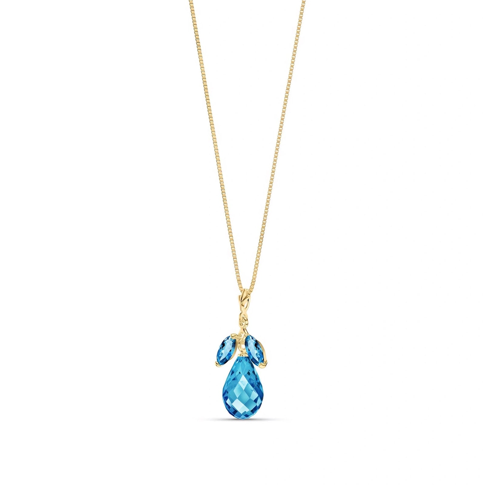 Yellow Gold Necklace White Topaz 10K — Laura