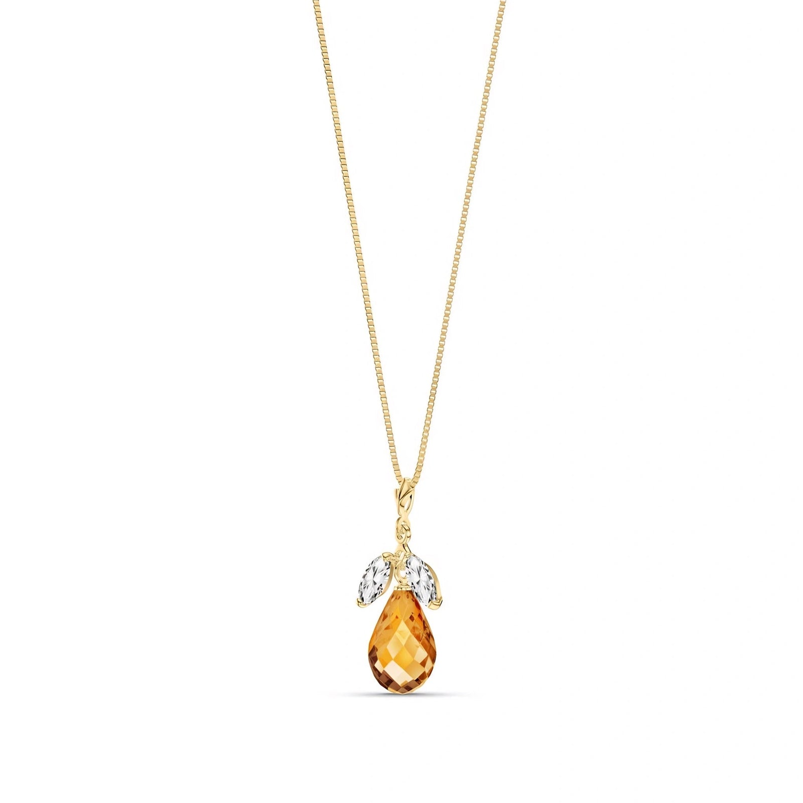 Yellow Gold Necklace White Topaz 10K — Laura