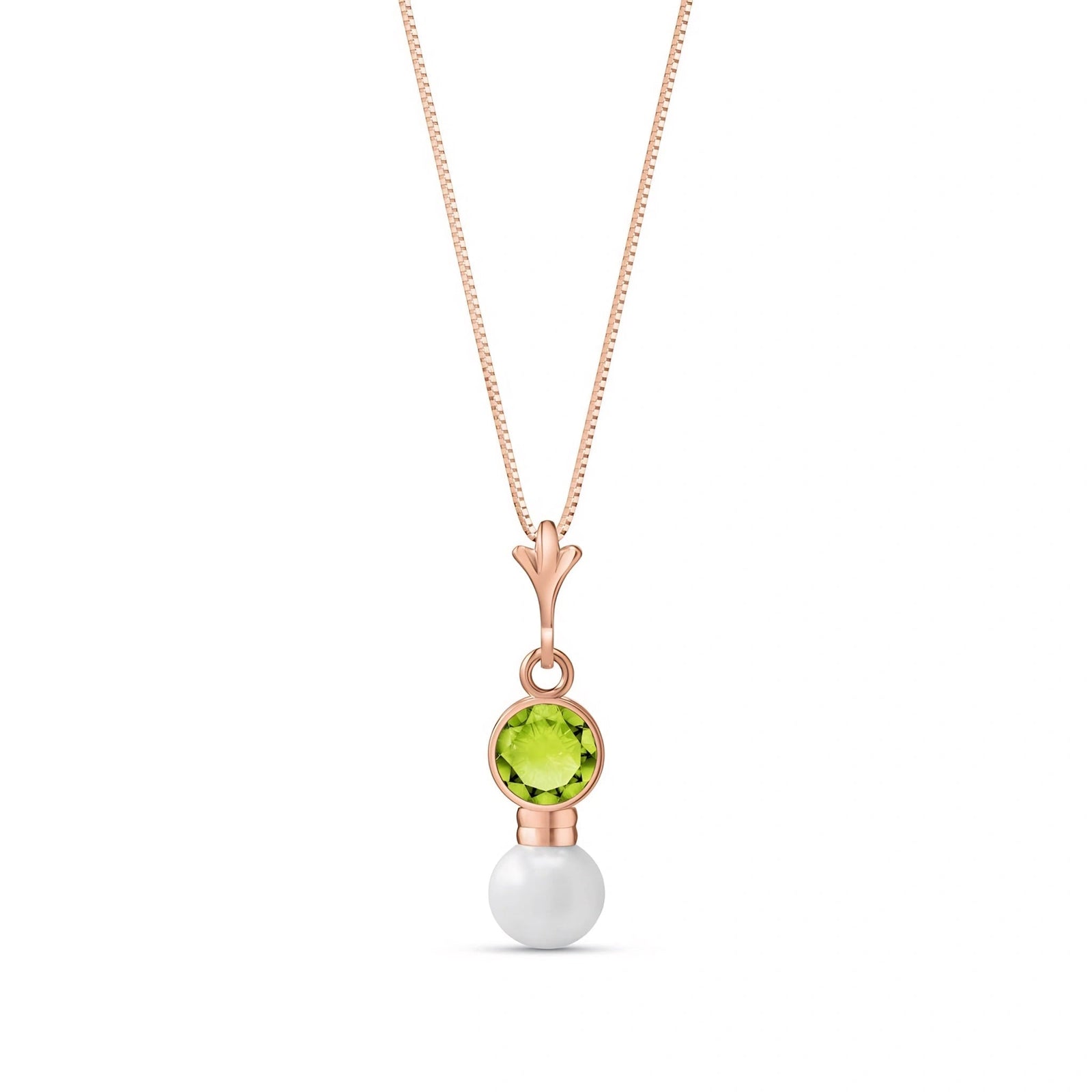Rose Gold Rose Necklace Blue Topaz 10K — Laura