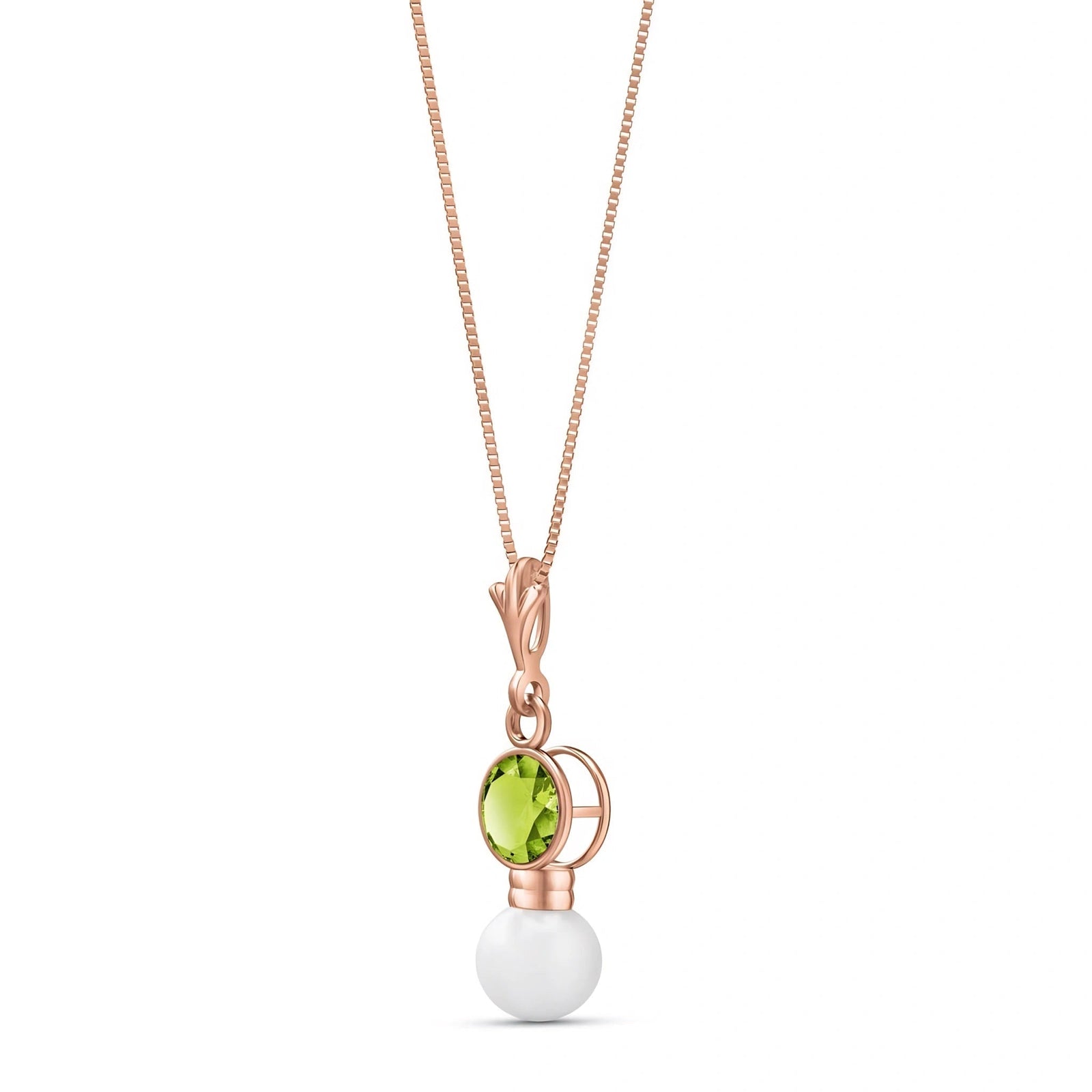 Rose Gold Rose Necklace Blue Topaz 10K — Laura