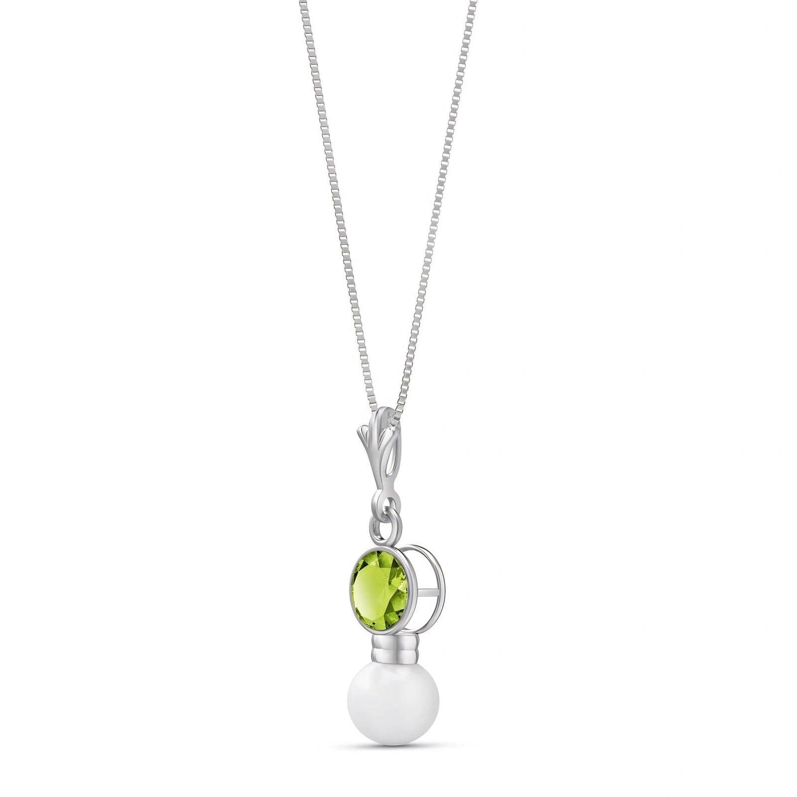 White Gold Rose Necklace Blue Topaz 10K — Laura