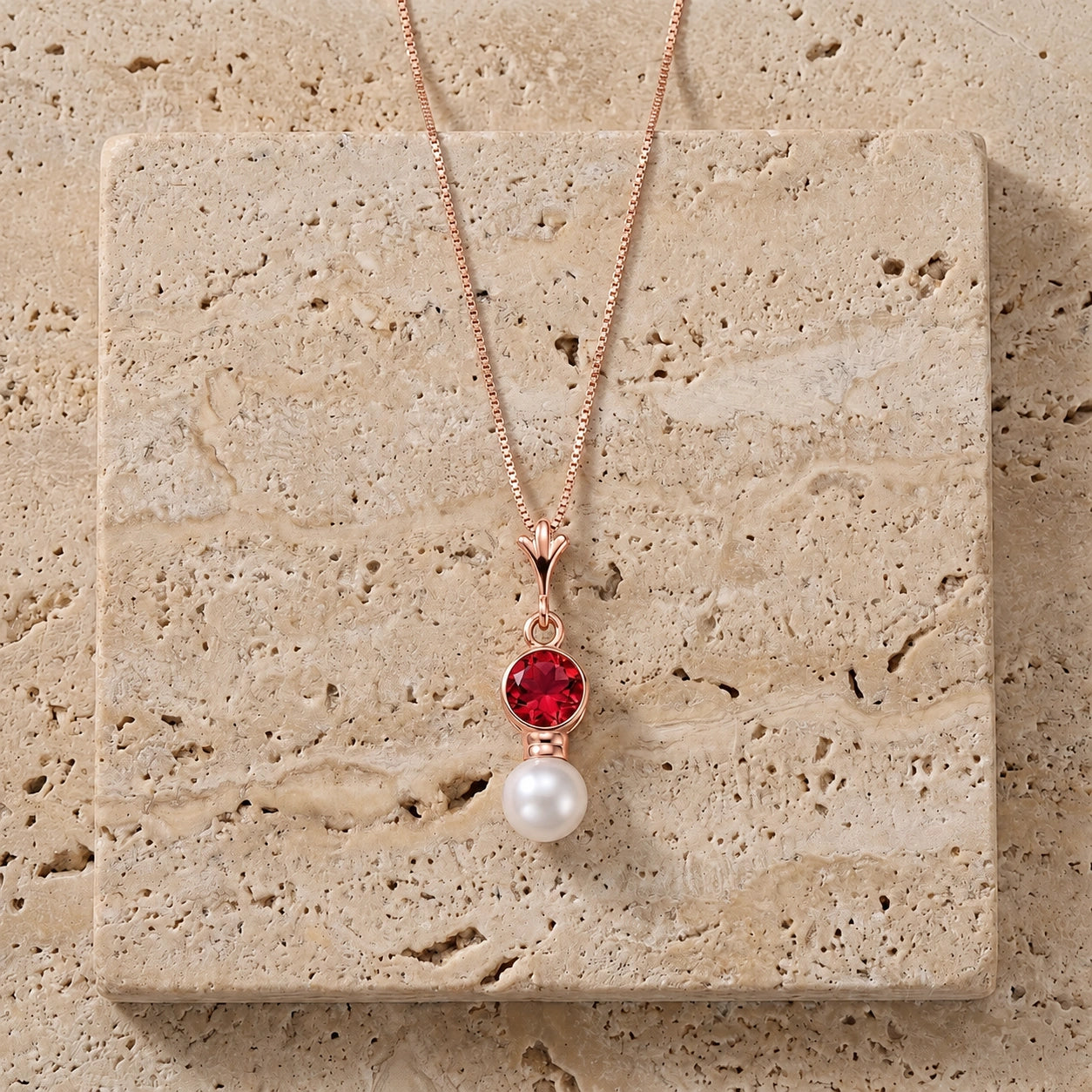 Rose Gold Rose Necklace Citrine 10K — Laura
