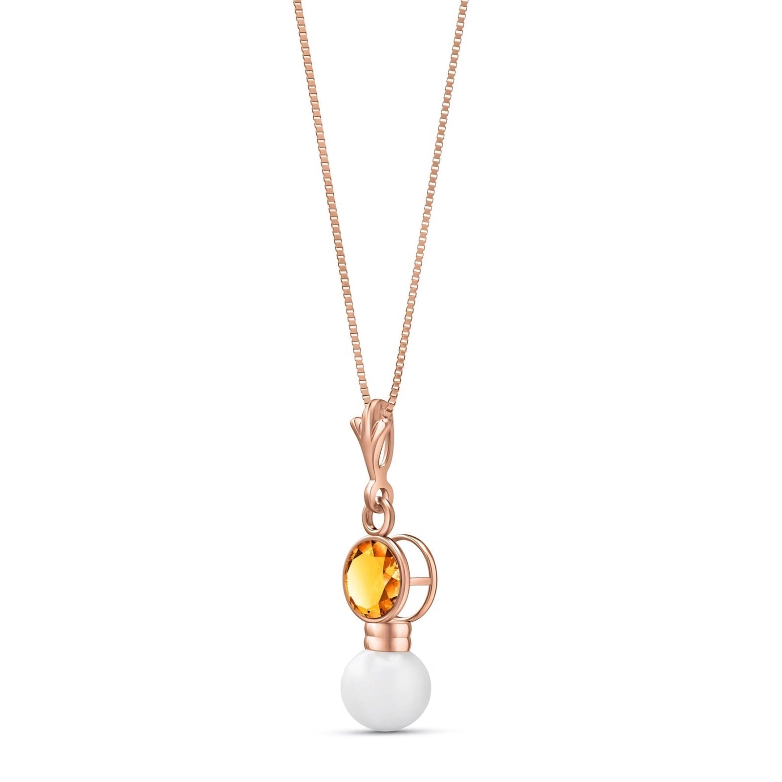 Rose Gold Rose Necklace Emerald 10K — Laura
