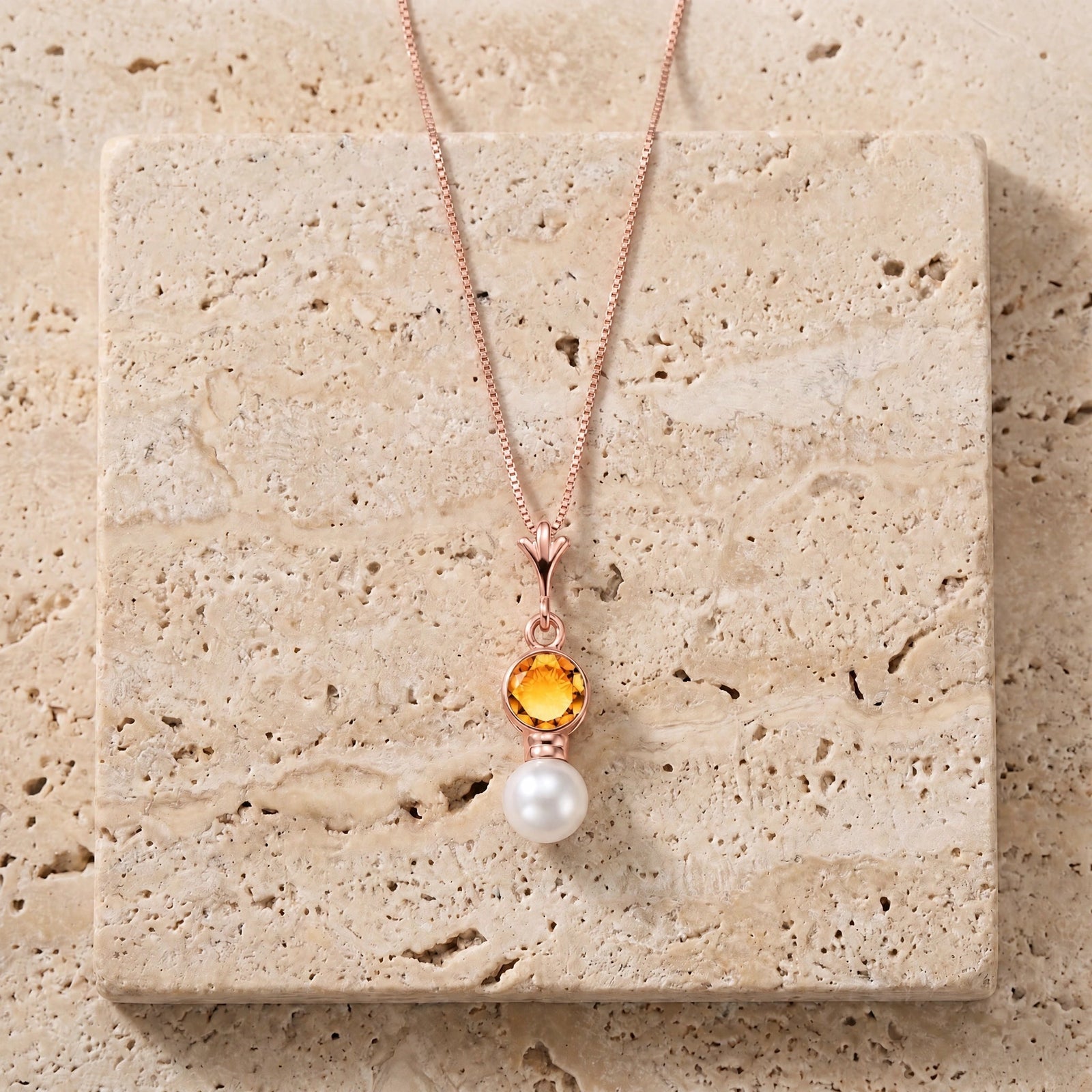 Rose Gold Rose Necklace Emerald 10K — Laura