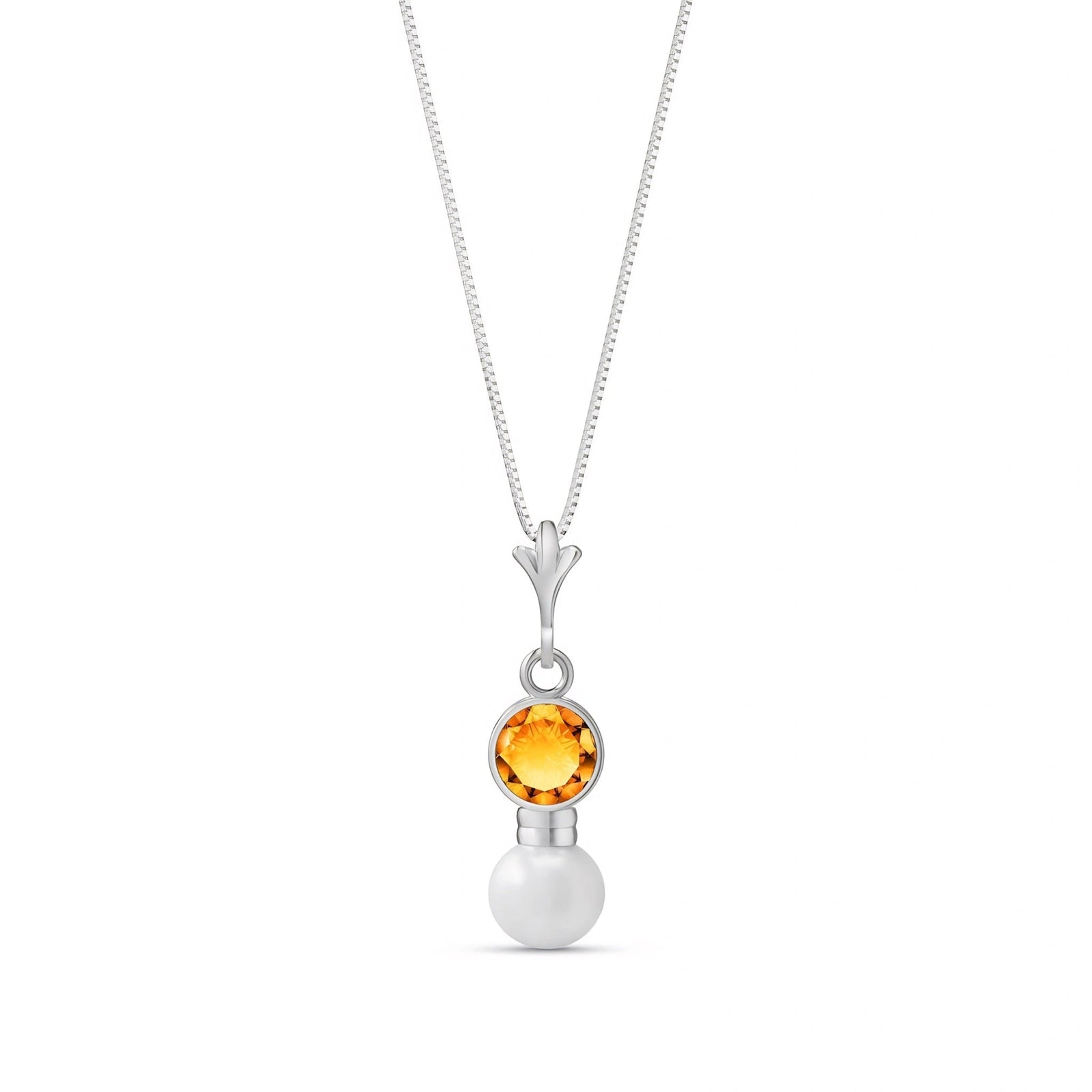 White Gold Rose Necklace Emerald 10K — Laura