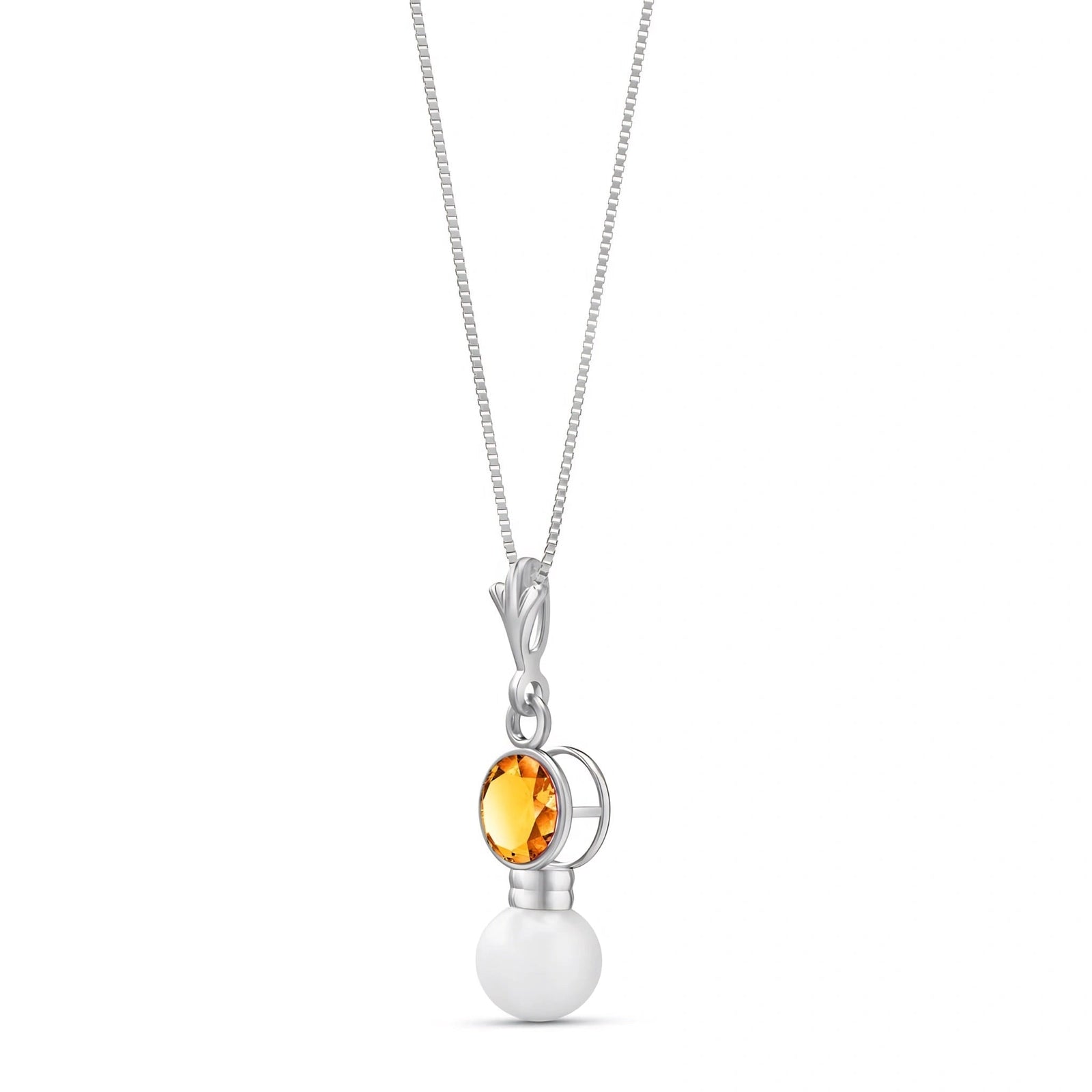 White Gold Rose Necklace Emerald 10K — Laura