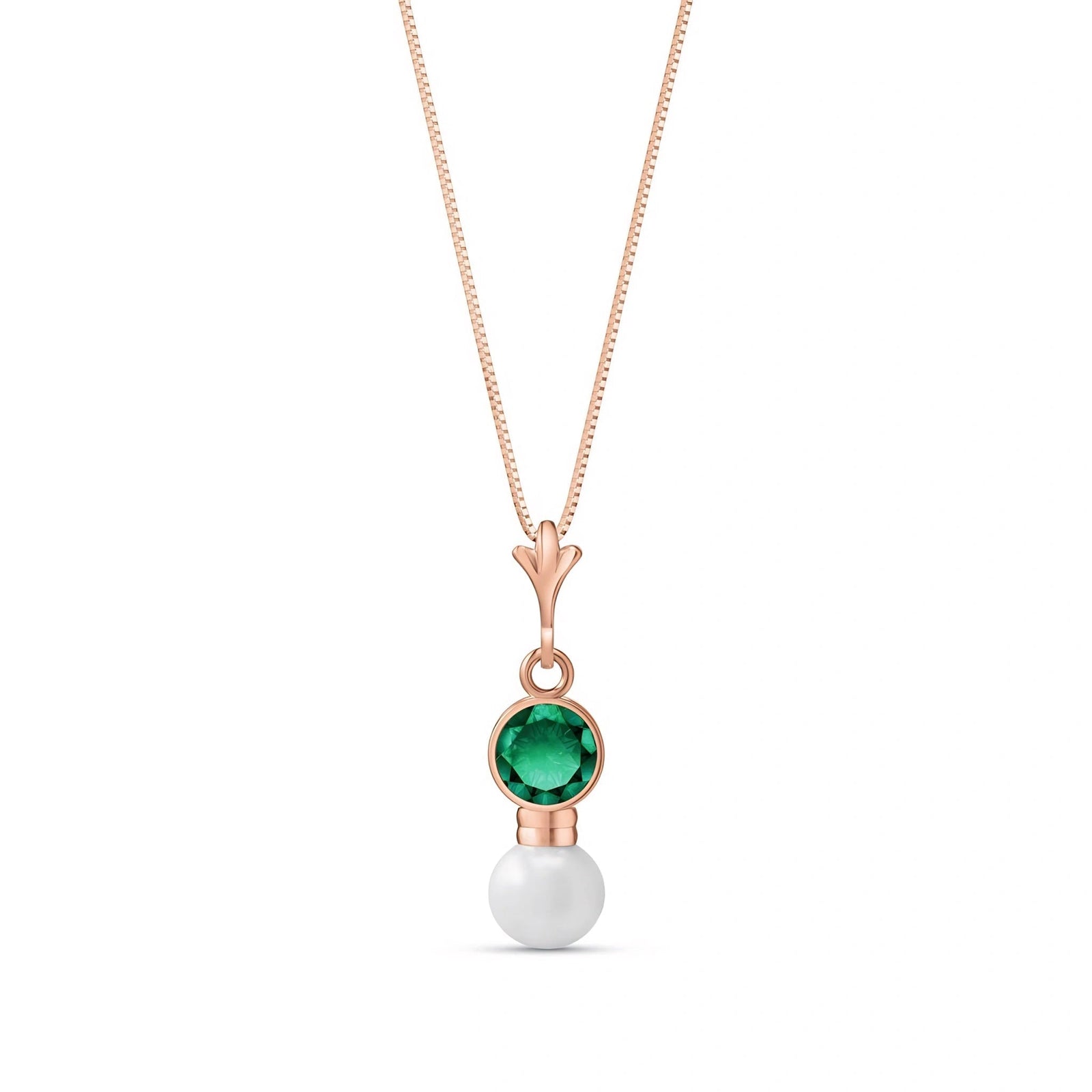 Rose Gold Rose Necklace Garnet 10K — Laura