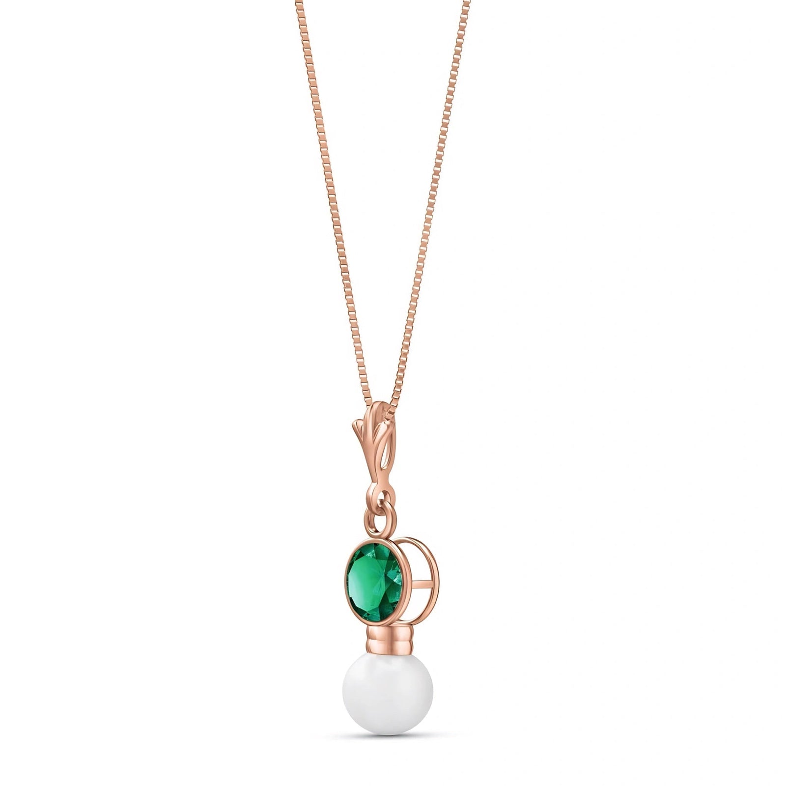 Rose Gold Rose Necklace Garnet 10K — Laura