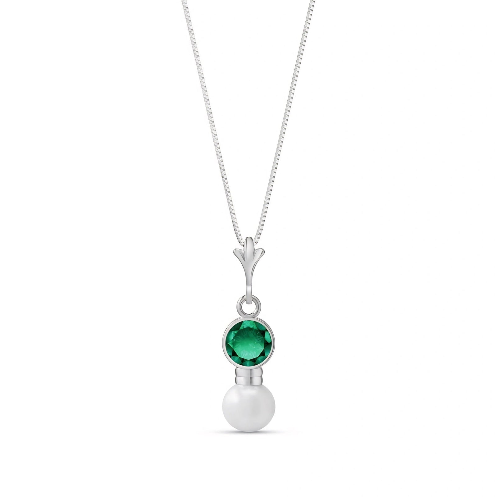White Gold Rose Necklace Garnet 10K — Laura