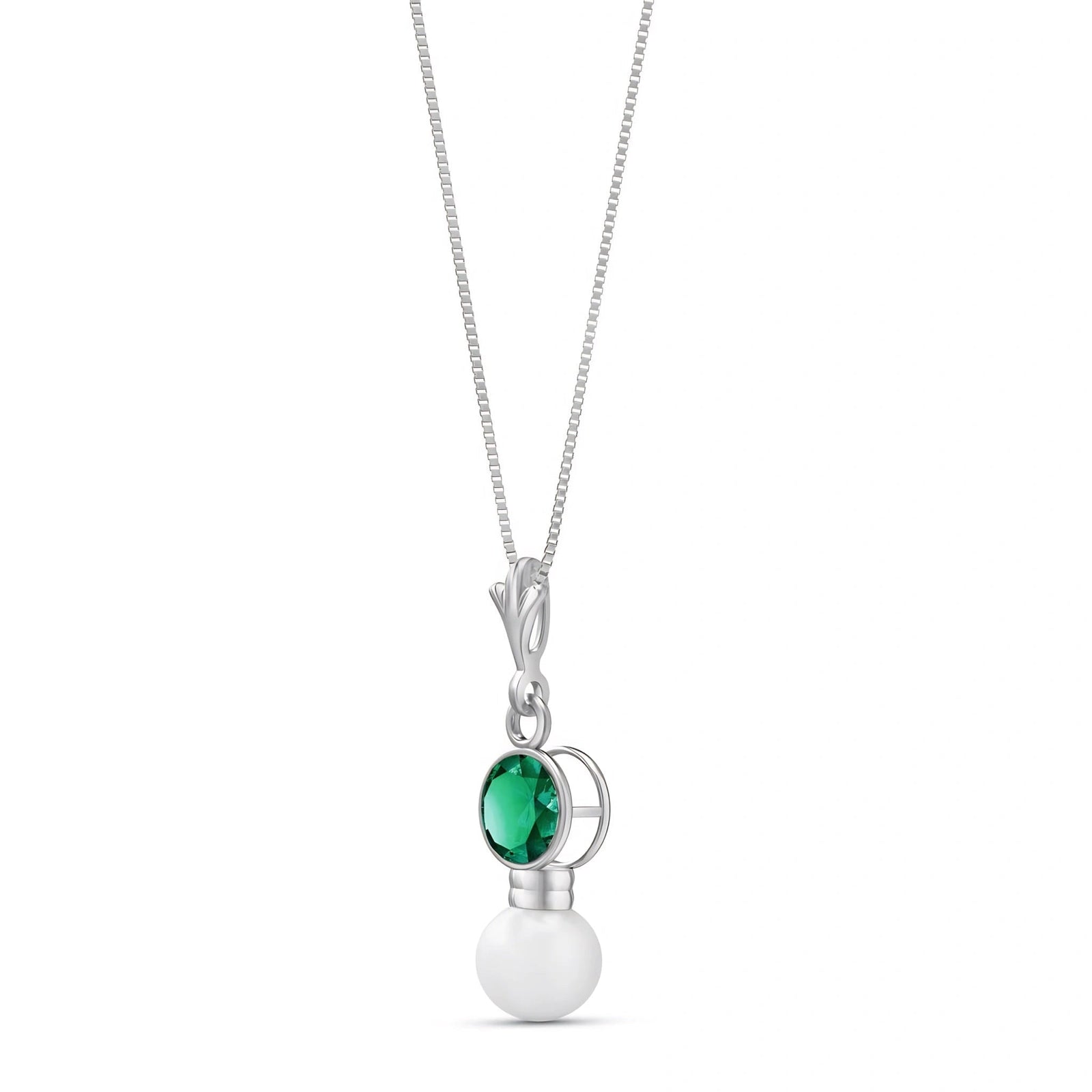 White Gold Rose Necklace Garnet 10K — Laura