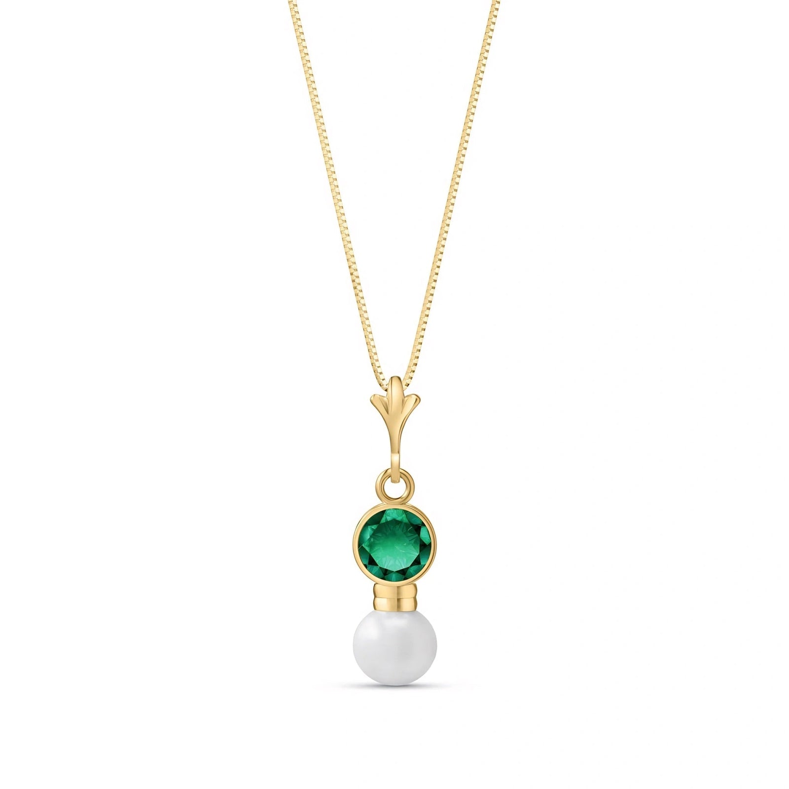 Yellow Gold Rose Necklace Garnet 10K — Laura