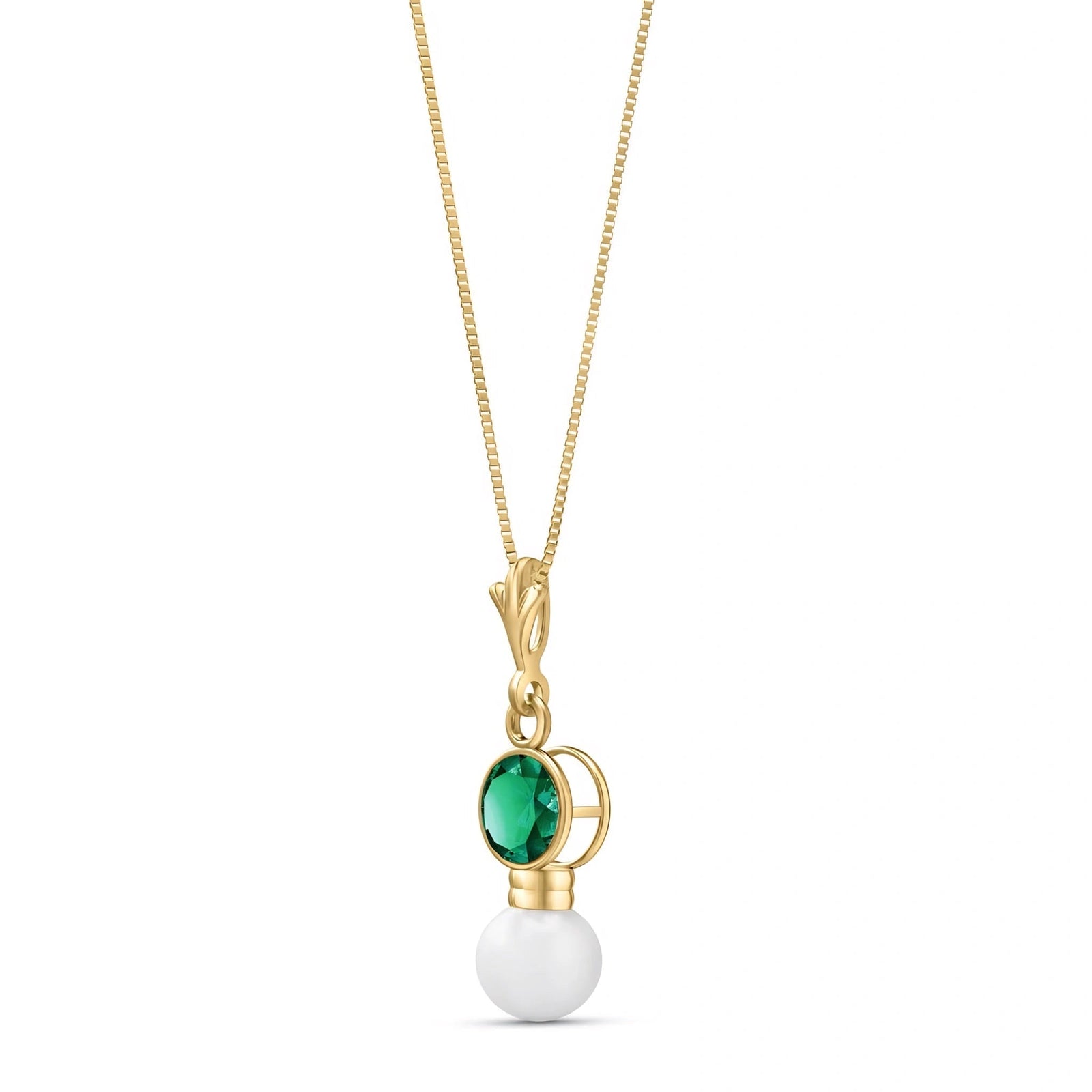 Yellow Gold Rose Necklace Garnet 10K — Laura