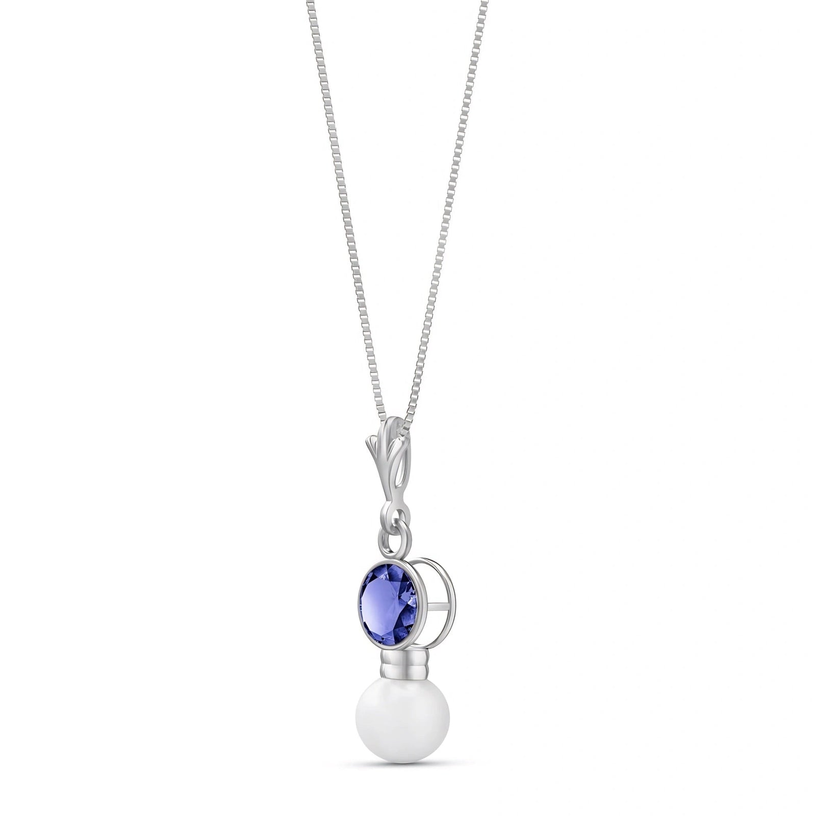 White Gold Rose Necklace Peridot 10K — Laura