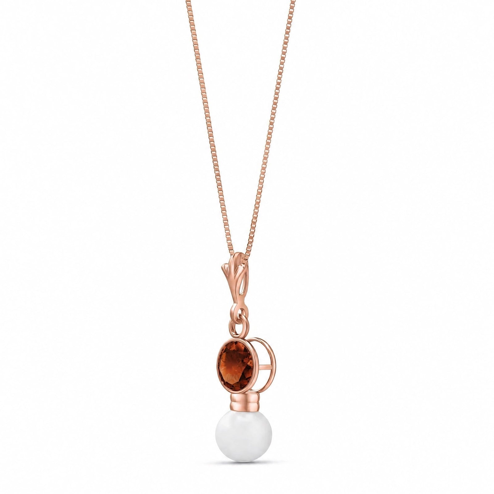 Rose Gold Rose Necklace Pink Topaz 10K — Laura