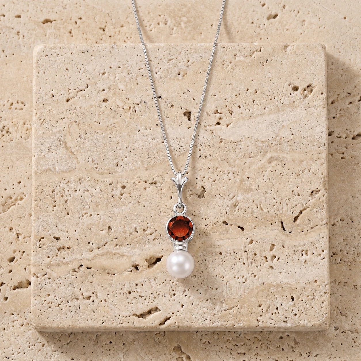 White Gold Rose Necklace Pink Topaz 10K — Laura