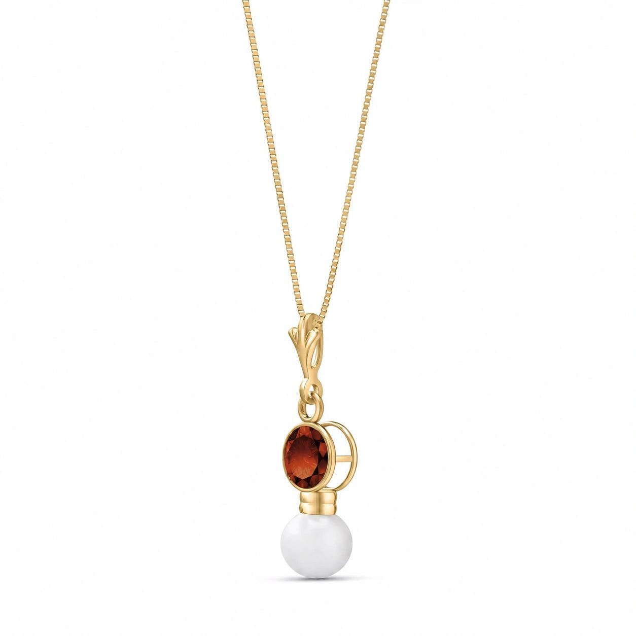 Yellow Gold Rose Necklace Pink Topaz 10K — Laura