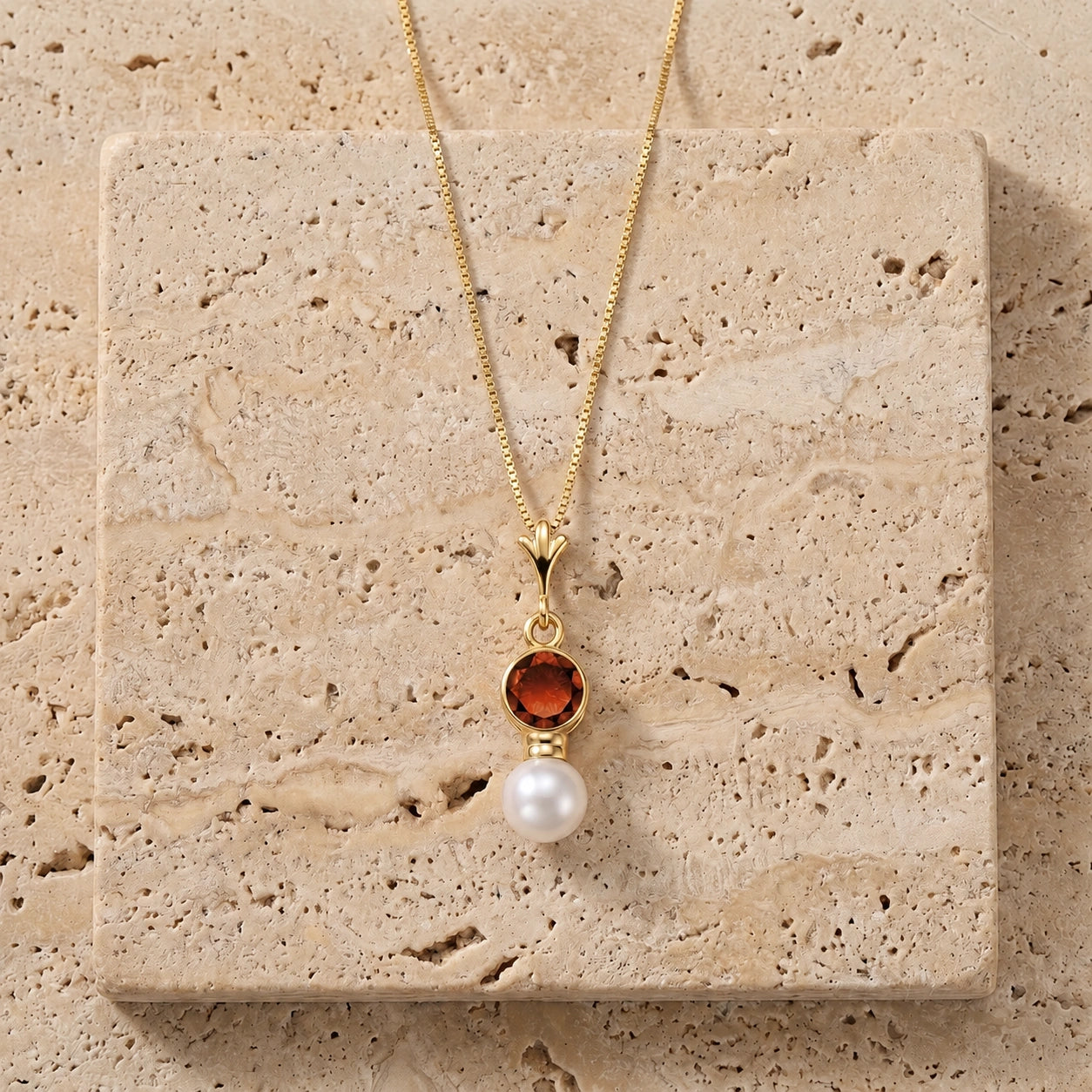 Yellow Gold Rose Necklace Pink Topaz 10K — Laura