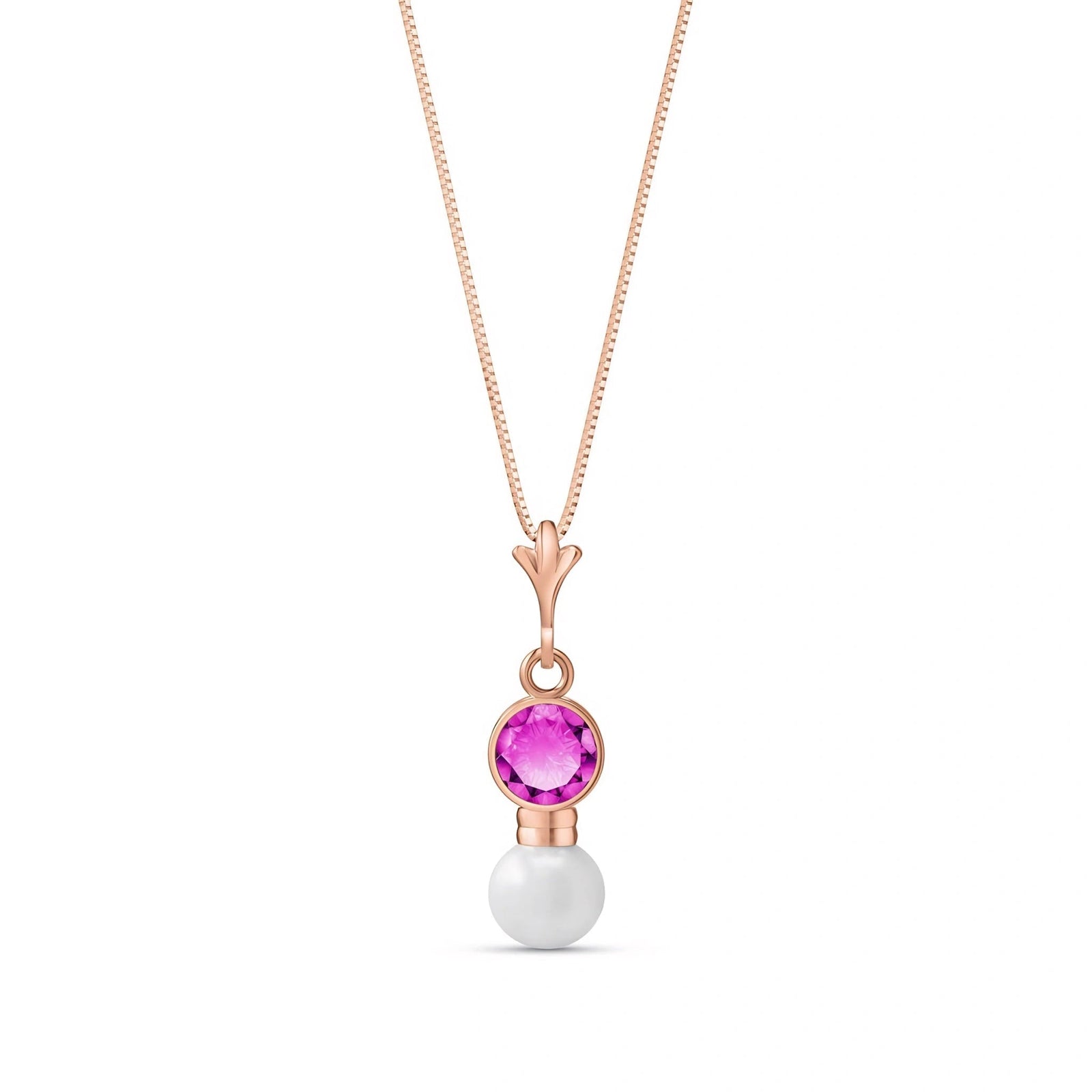 Rose Gold Rose Necklace Sapphire 10K — Laura