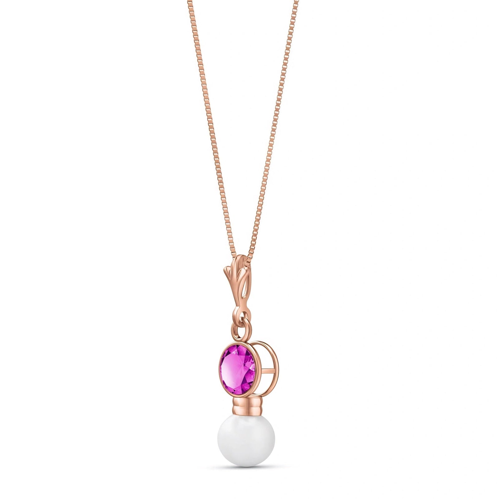 Rose Gold Rose Necklace Sapphire 10K — Laura