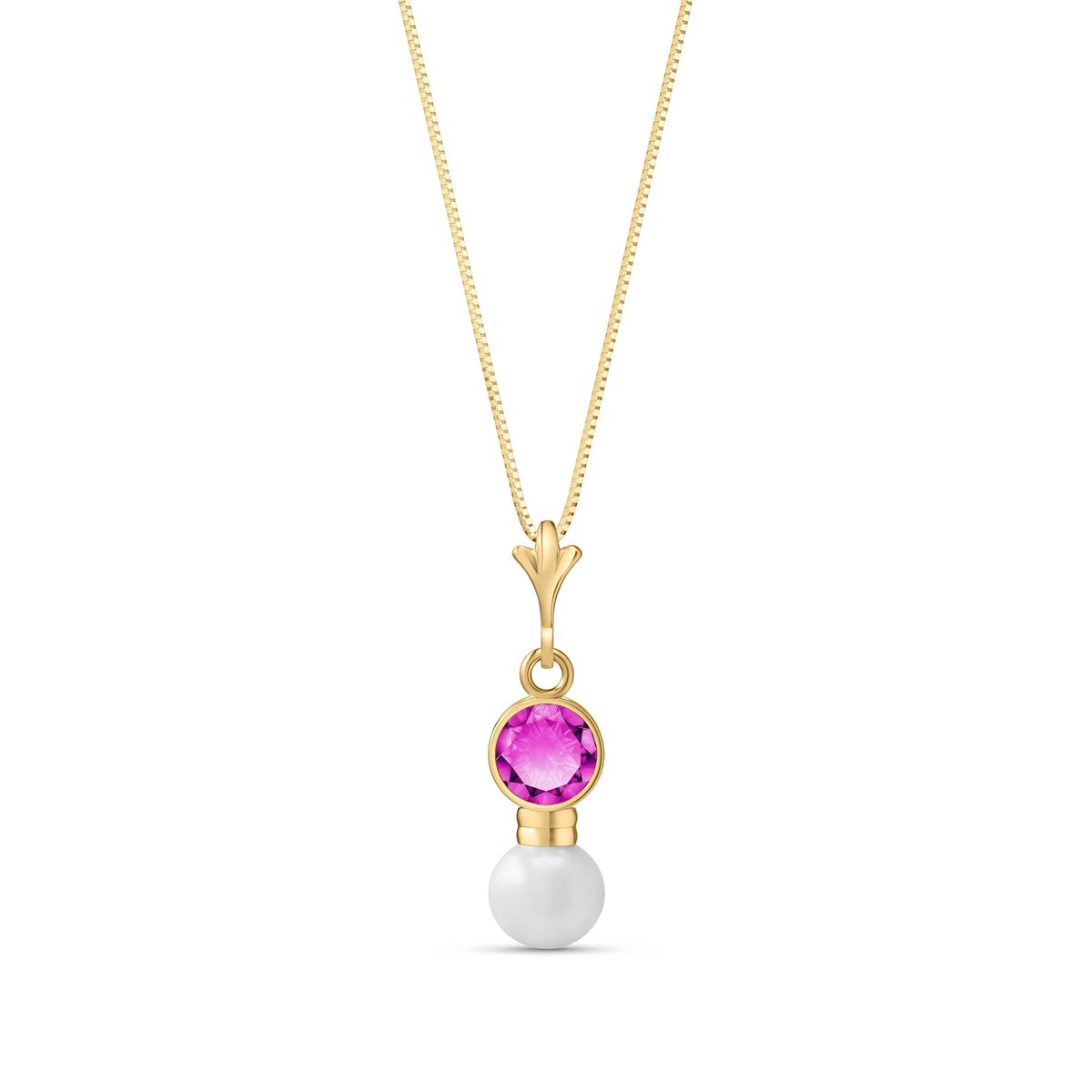 Yellow Gold Rose Necklace Sapphire 10K — Laura