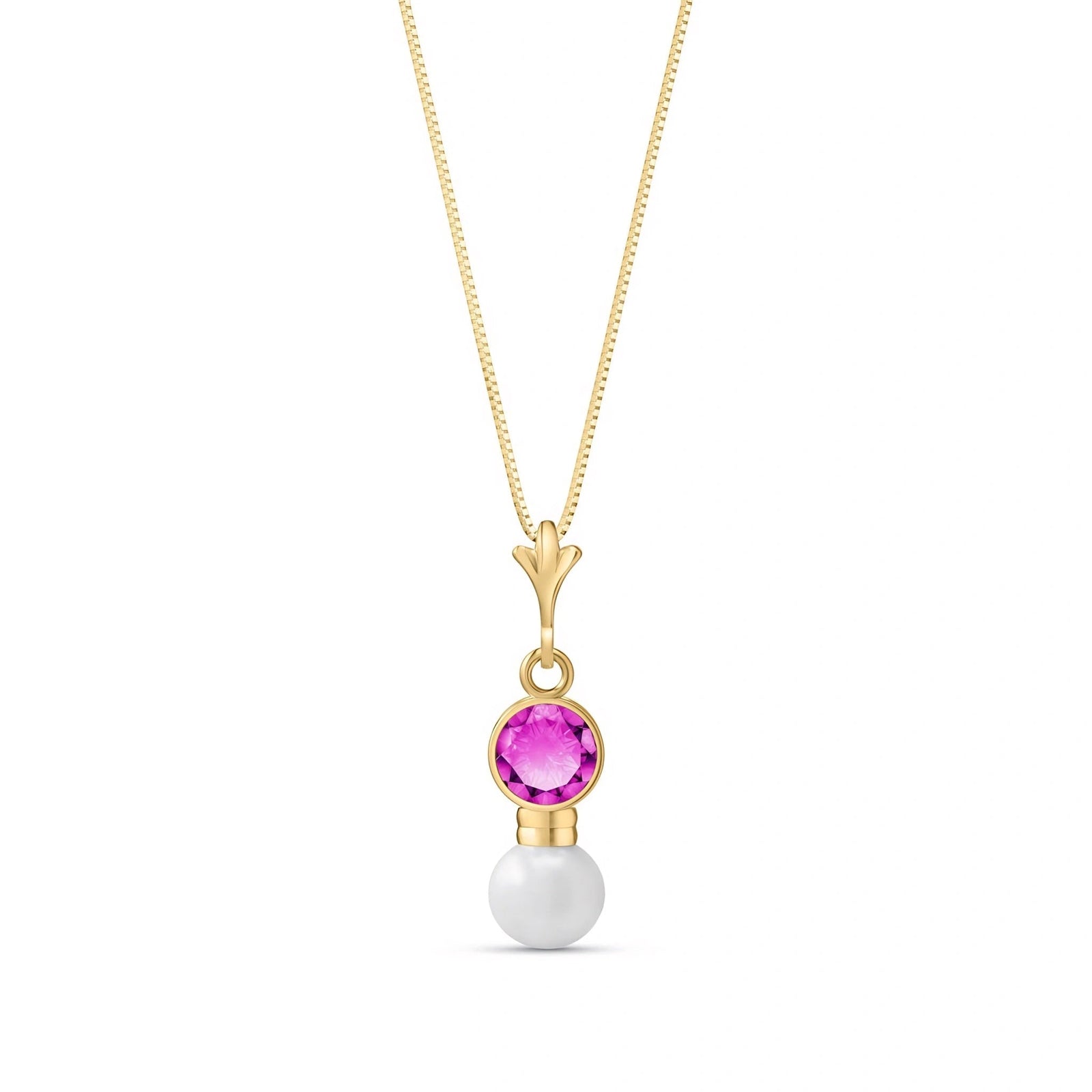 Yellow Gold Rose Necklace Sapphire 10K — Laura