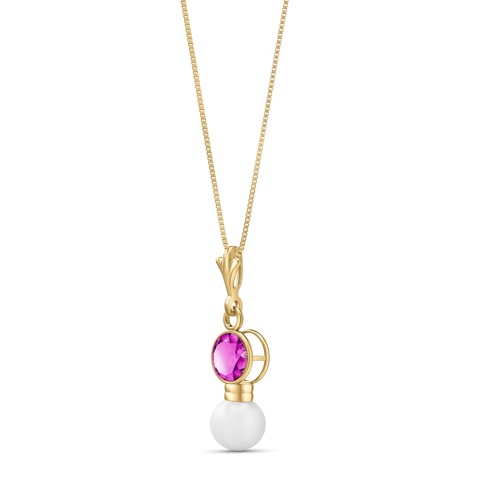 Yellow Gold Rose Necklace Sapphire 10K — Laura