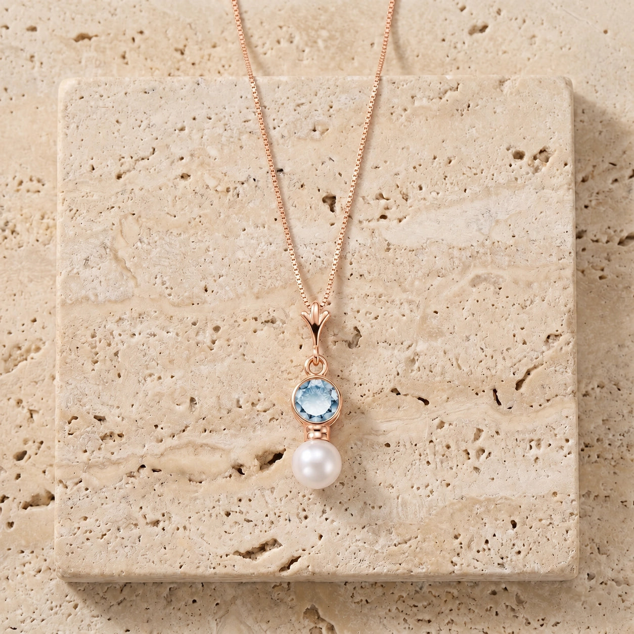Rose Gold Rose Necklace Tanzanite 10K — Laura