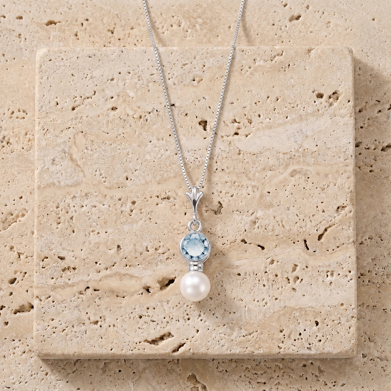 White Gold Rose Necklace Tanzanite 10K — Laura