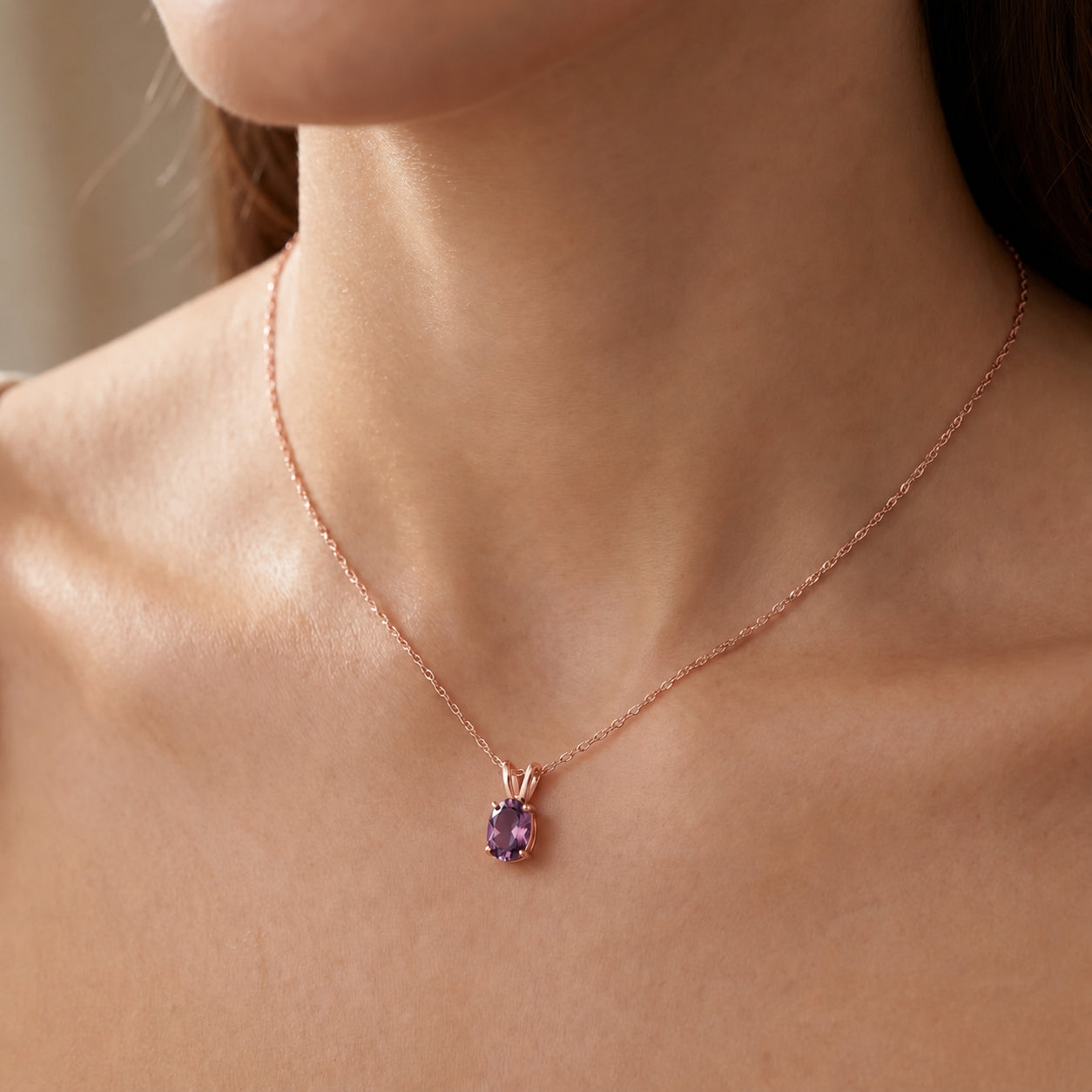 Rose Gold Belle Necklace Ruby 10K — Mimosa
