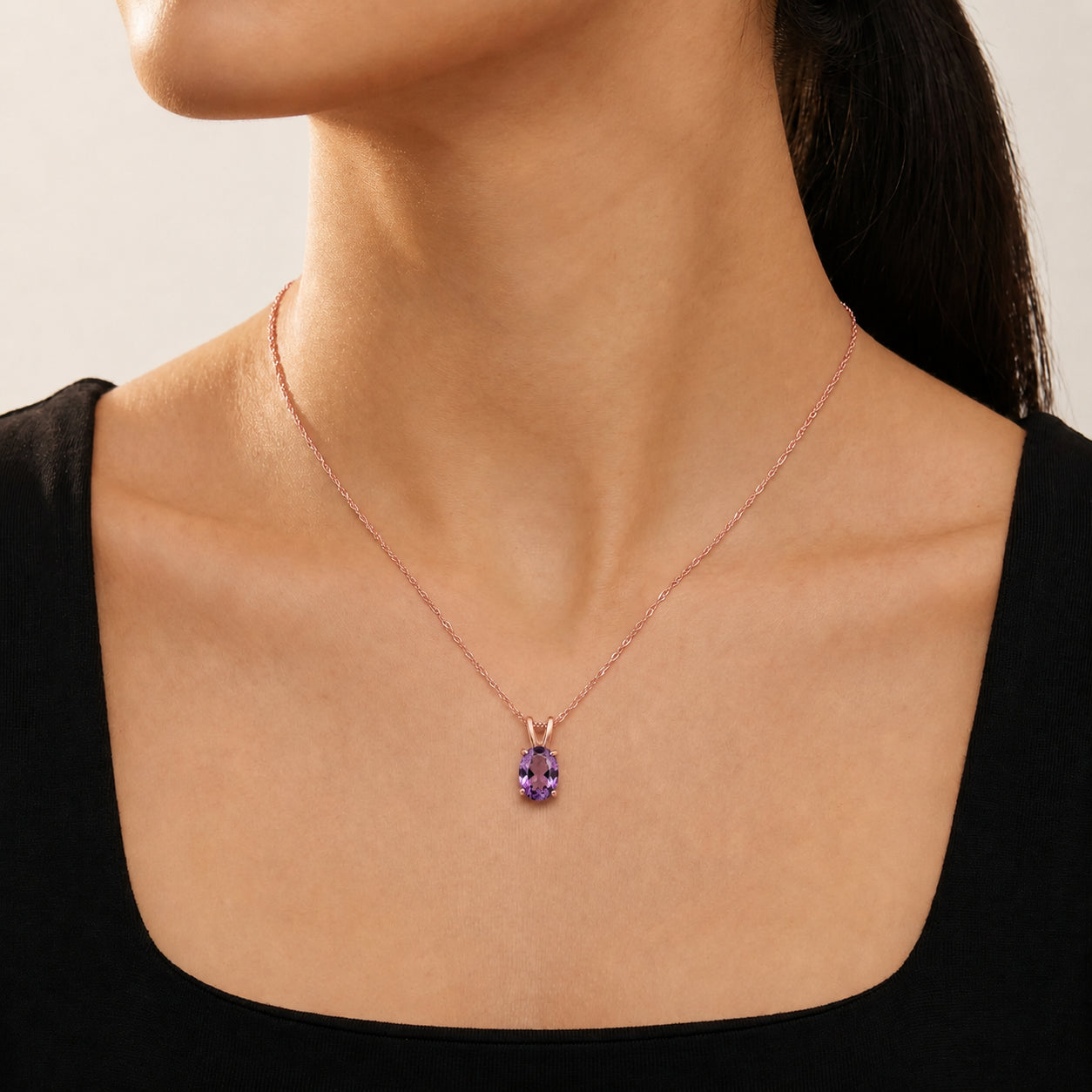 Rose Gold Belle Necklace Ruby 10K — Mimosa