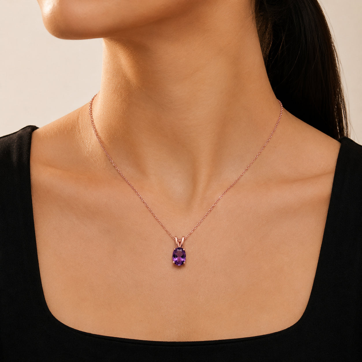 Rose Gold Belle Necklace Ruby 10K — Mimosa