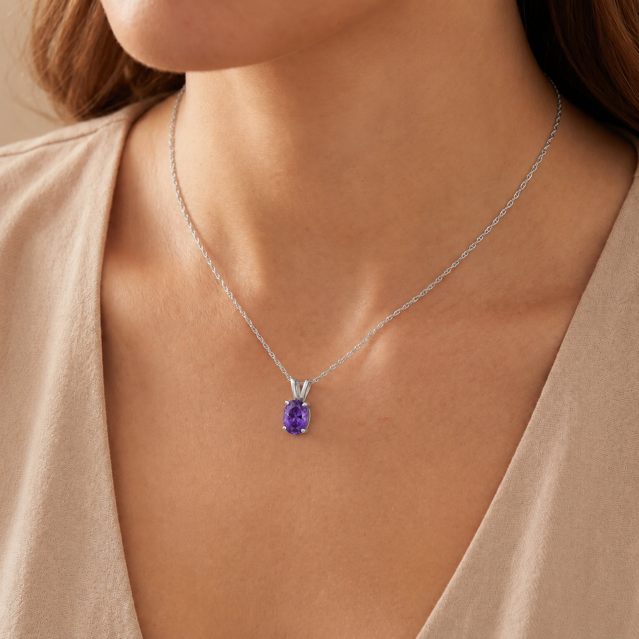 White Gold Belle Necklace Ruby 10K — Mimosa